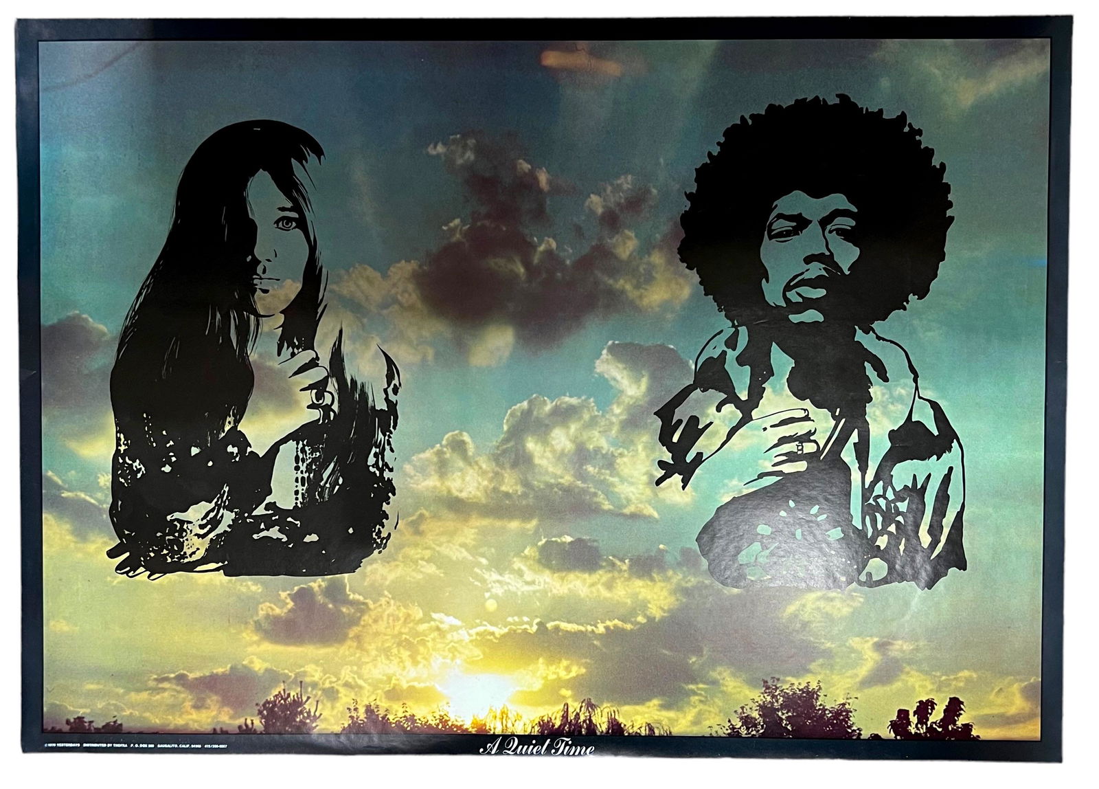 1970 Yesterdays - Jimi Hendrix "A Quiet Time" Vintage Original Promo Poster (1 of 6)