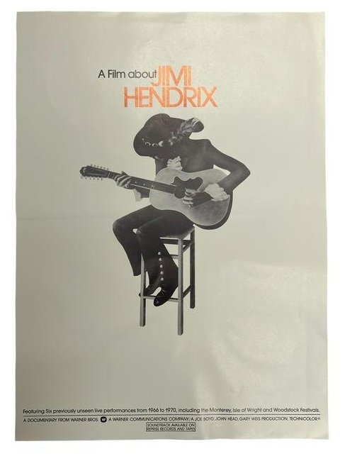 1973 Original Jimi Hendrix "Documentary" Music Concert Poster (1 of 5)