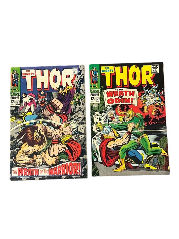 The mighty Thor # 147 # 152 vintage marvel comic book collection lot (1 of 6)