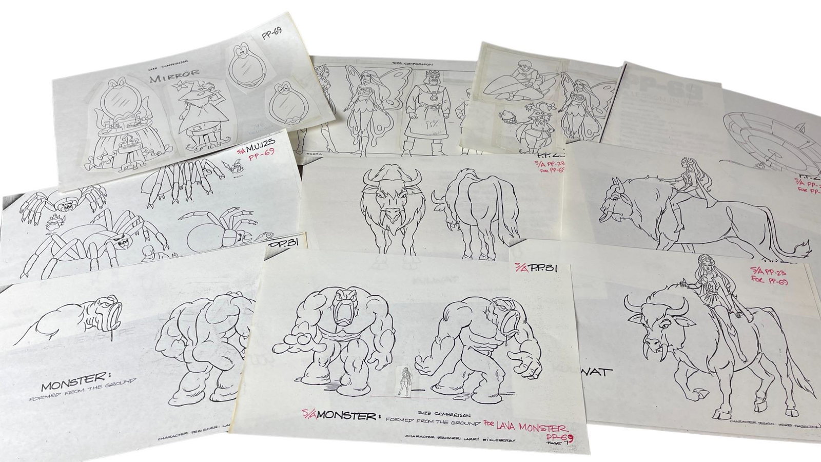 Original He-Man and She-Ra Illustration Models and Artwork: Original He-Man and She-Ra Illustration Models and Artwork.Most of these storyboards are photocopies, some with hand corrections and cutouts.