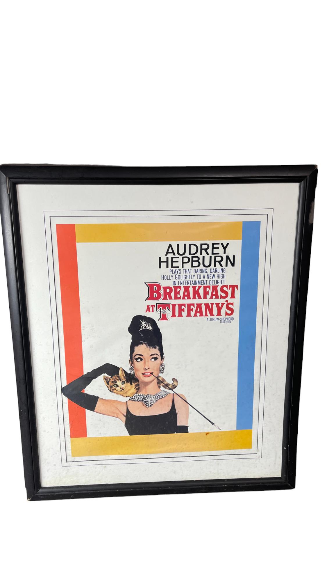 Audrey Hepburn Breakfast at Tiffany's Movie Poster Framed. (1 of 5)