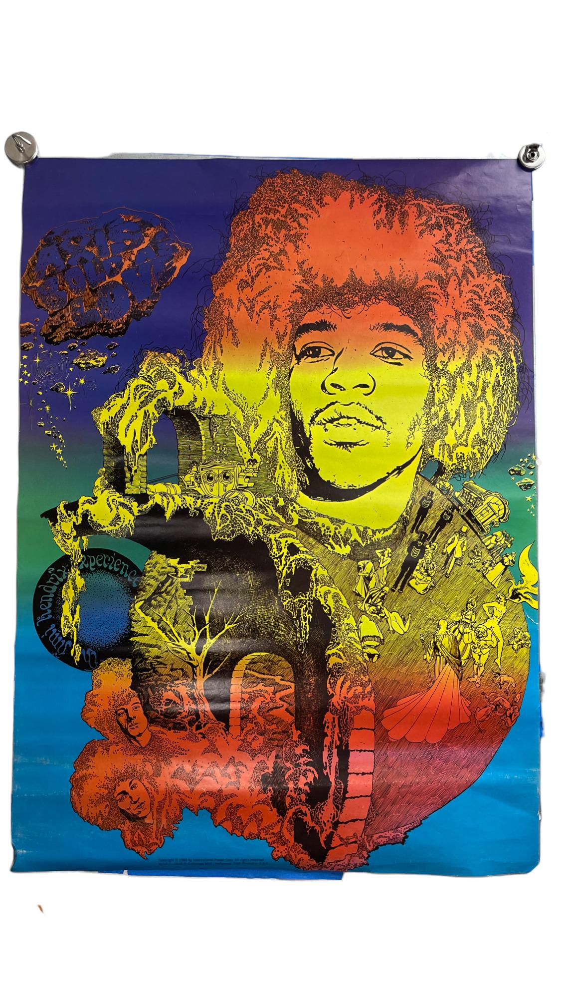 Vintage Original 1968 Jimi Hendrix Psychedelic Rock Poster (1 of 6)