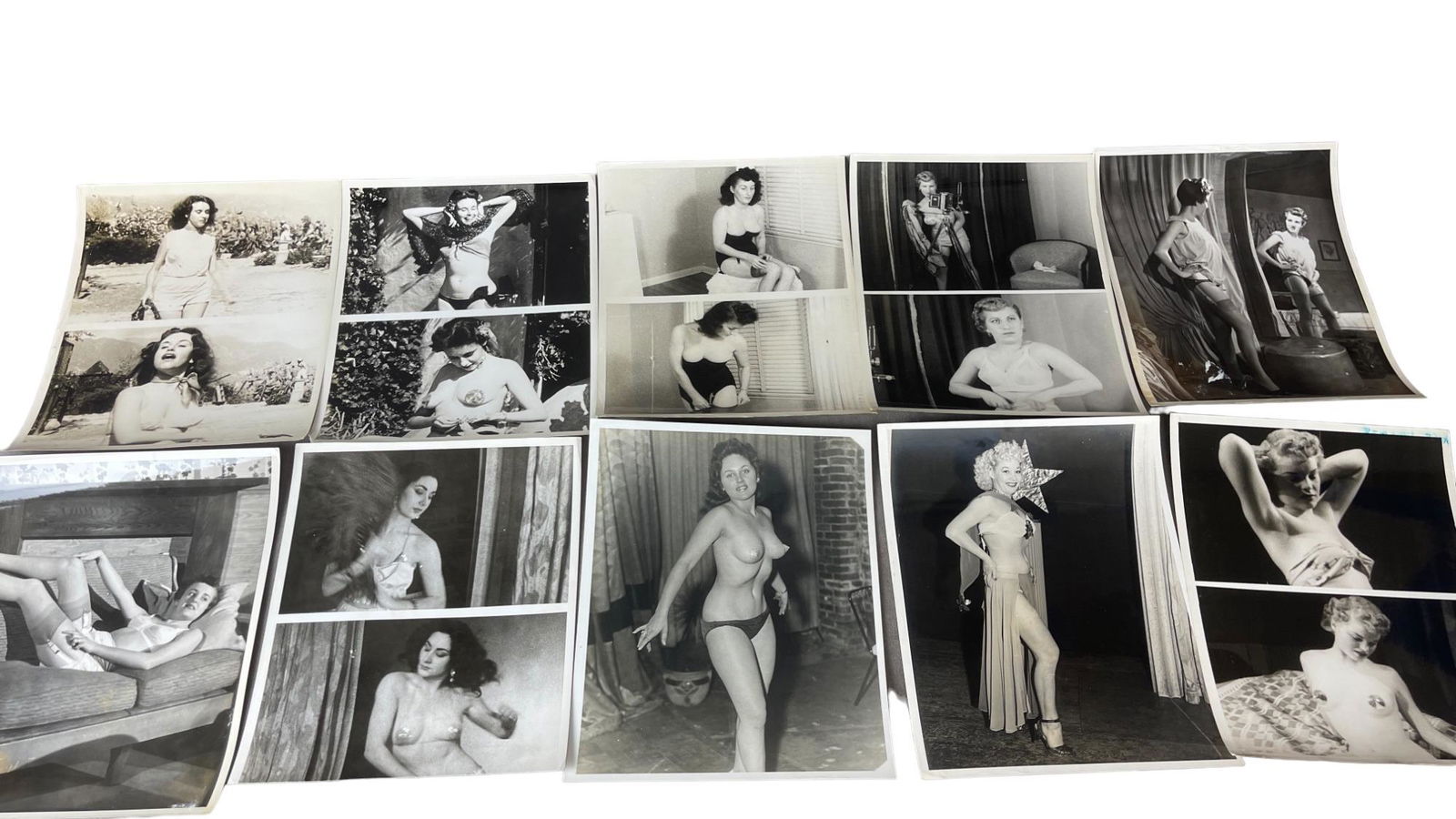 Vintage 1950's Original Burlesque Nude Pin up Model Risque Photo 8x10 Black & White Photographs: Vintage 1950's Original Burlesque Nude Pin up Model Risque Photo 8x10 Black & White Photographs