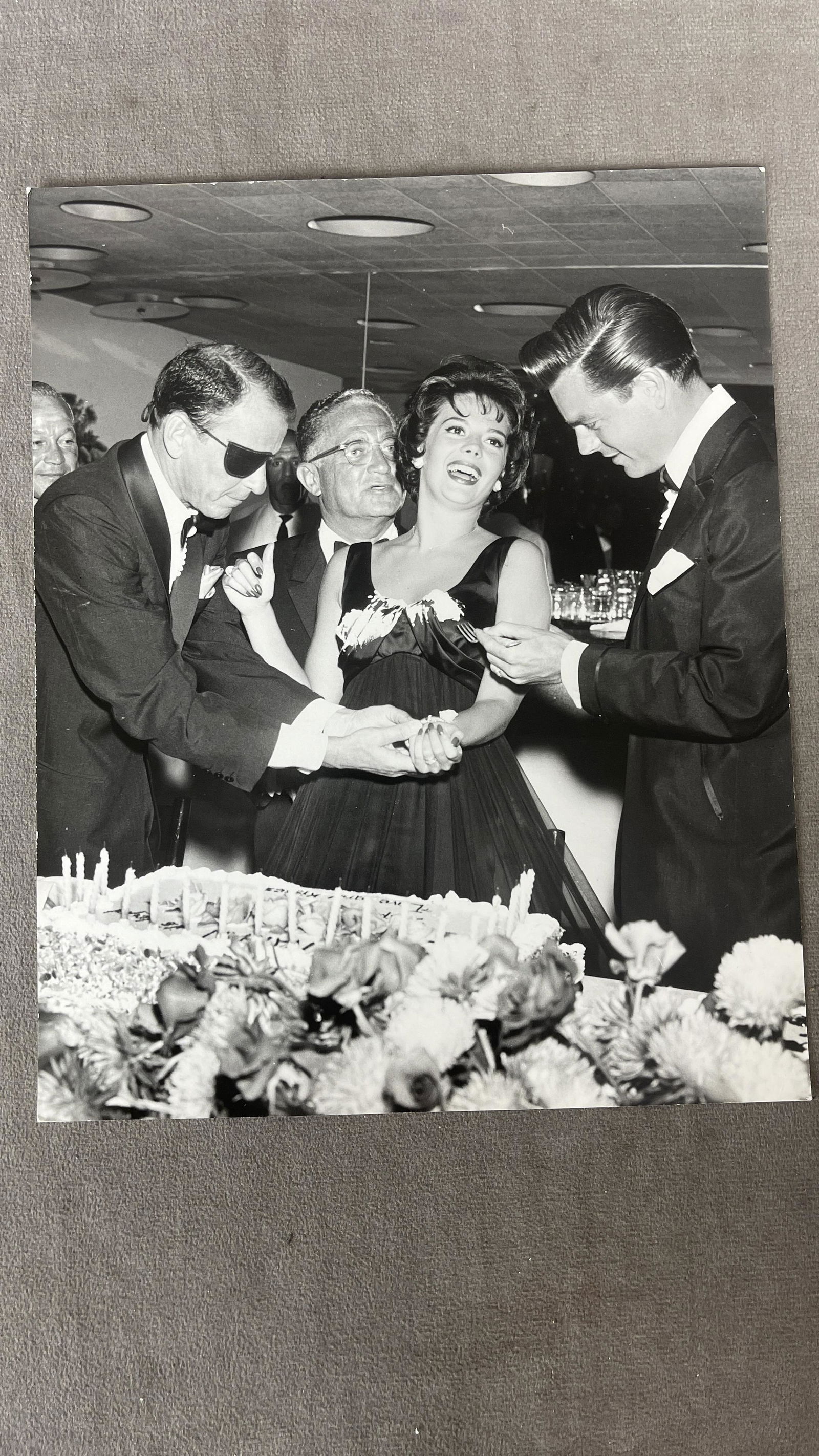 Original Frank Sinatra Smears B-Day Cake on Natalie Wood's Dress Photo Signed By Murray Garrett (1 of 5)
