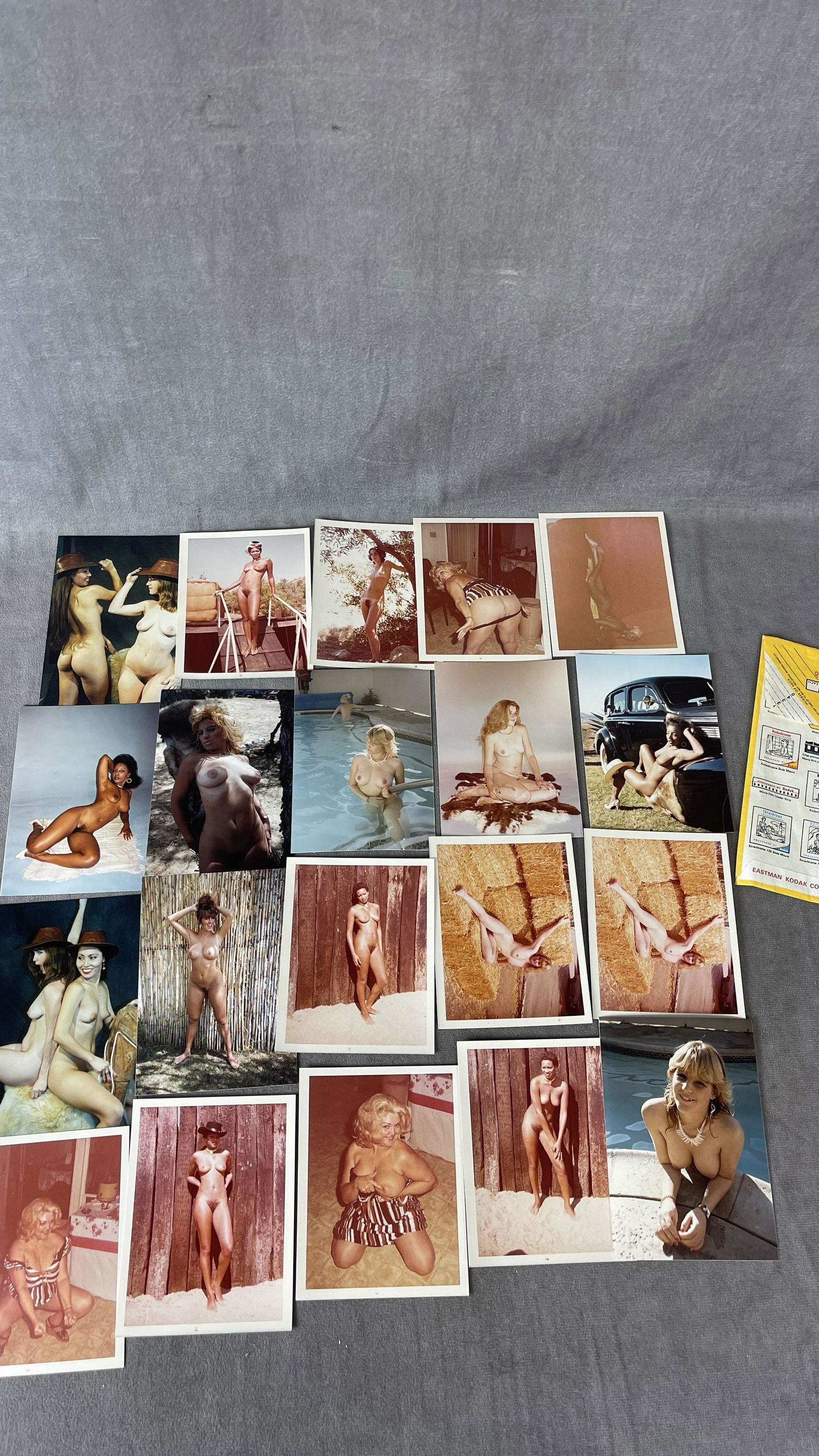 Vintage Pin Up Nude Female Model Photo Photograph Collection Lot: Vintage Pin Up Nude Female Model Photo Photograph Collection Lot, 20 photo lot, approximate size of each photo is 5" x 3 1/2" we believe these photos are from a nudist colony, some of these images mig