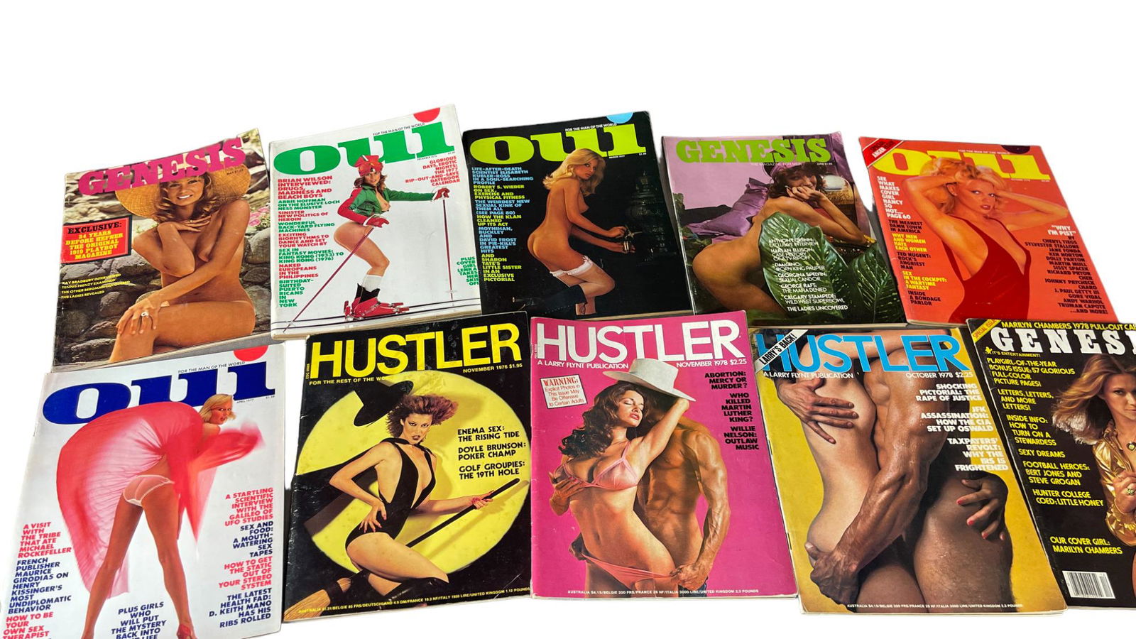 VIntage Hustler, Genisis & OUI 1970s Magazine Collection Lot (1 of 6)