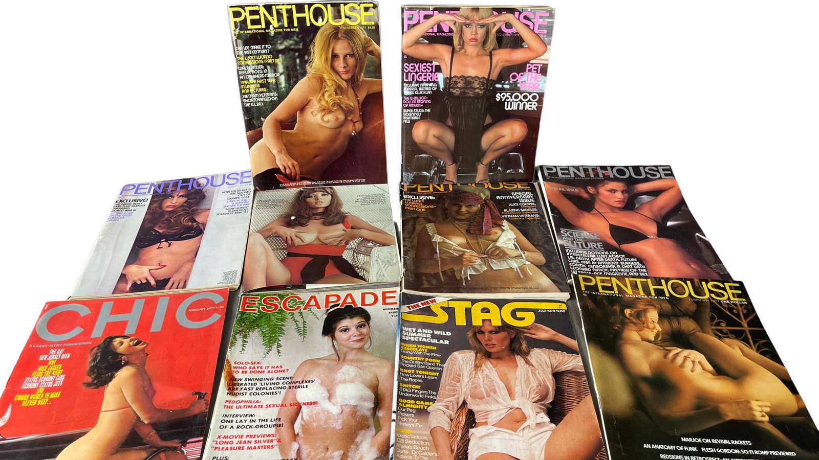 Penthouse & Other Magazine Nude Magazines 1970s Collection Lot: Penthouse & Other Magazine Nude Magazines 1970s Collection Lot of 10 - Items Contain Nudity