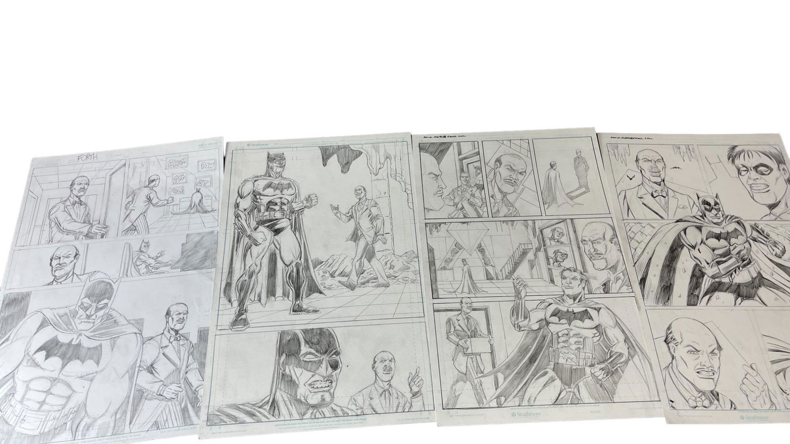 Original Comic Art Drawing "Batman" Collection Lot (1 of 5)