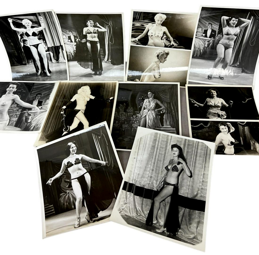 Vintage 1950's Original Burlesque Nude Pin up Model Risque Photo 8x10 Black & White Photographs: Vintage 1950's Original Burlesque Nude Pin up Model Risque Photo 8x10 Black & White Photographs, 10 pieces 8x14