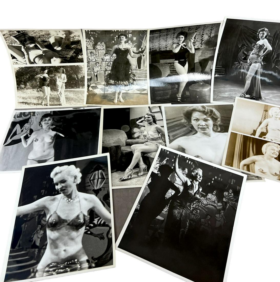 Vintage 1950's Original Burlesque Nude Pin up Model Risque Photo 8x10 Black & White Photographs: Vintage 1950's Original Burlesque Nude Pin up Model Risque Photo 8x10 Black & White Photographs, 10 pieces 8x21