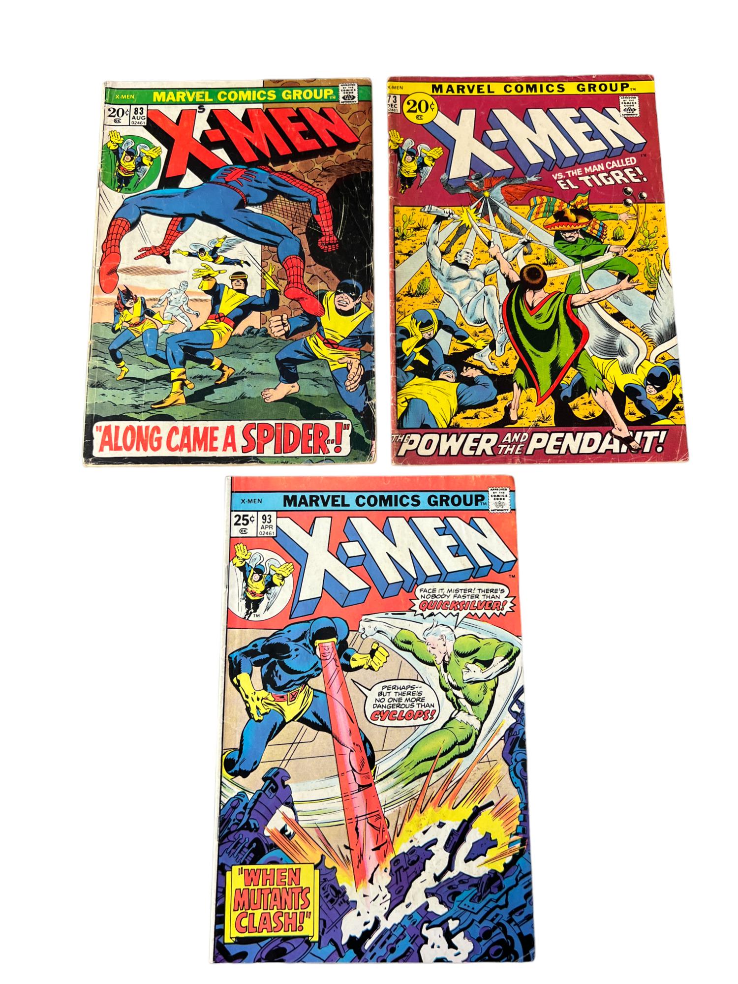 X-MEN # 83, 73, 93 Marvel Vintage Comic Book Collection Lot (1 of 5)