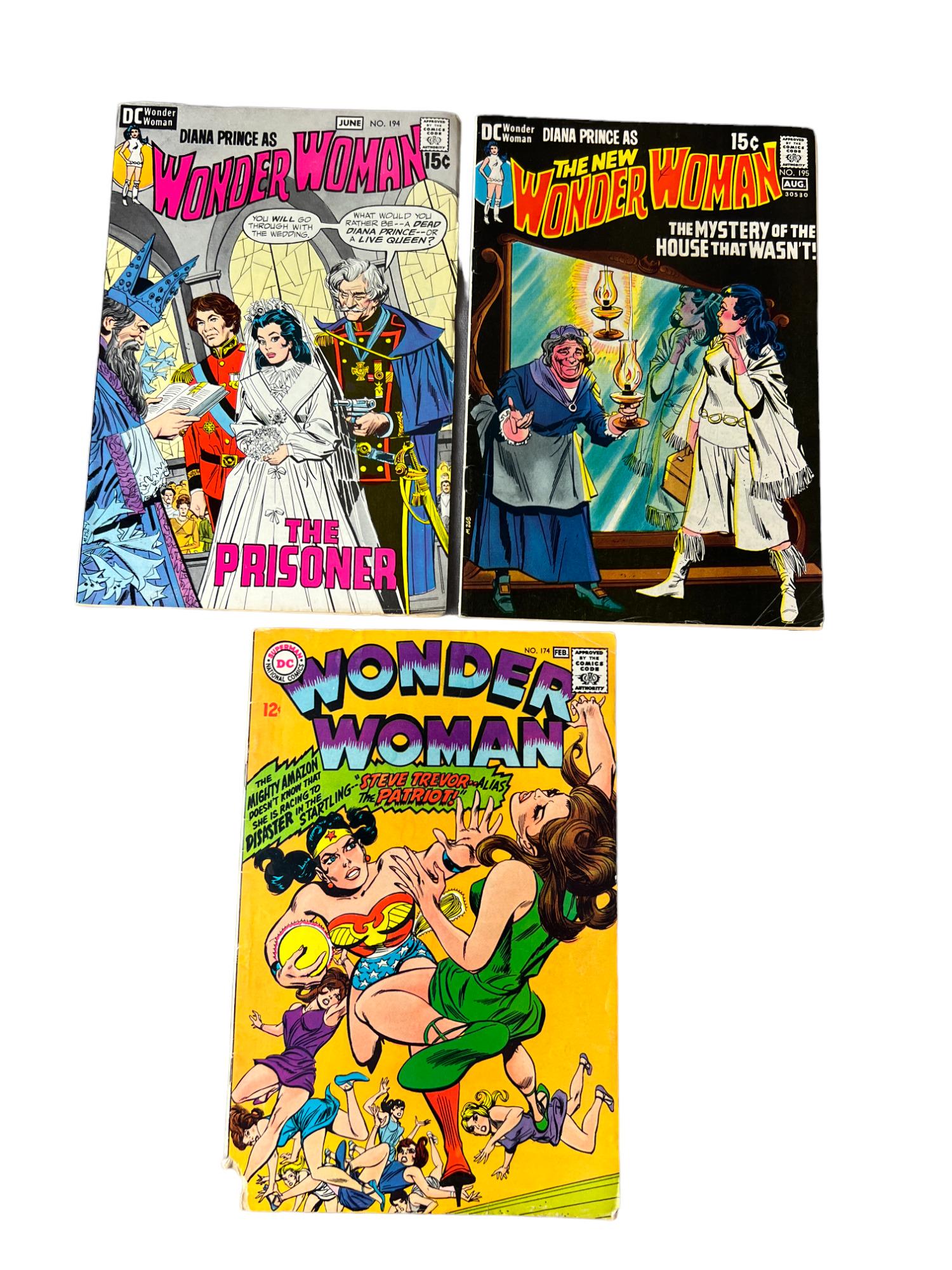 Wonder Woman 174, 195, 194 vintage comic book collection lot (1 of 5)