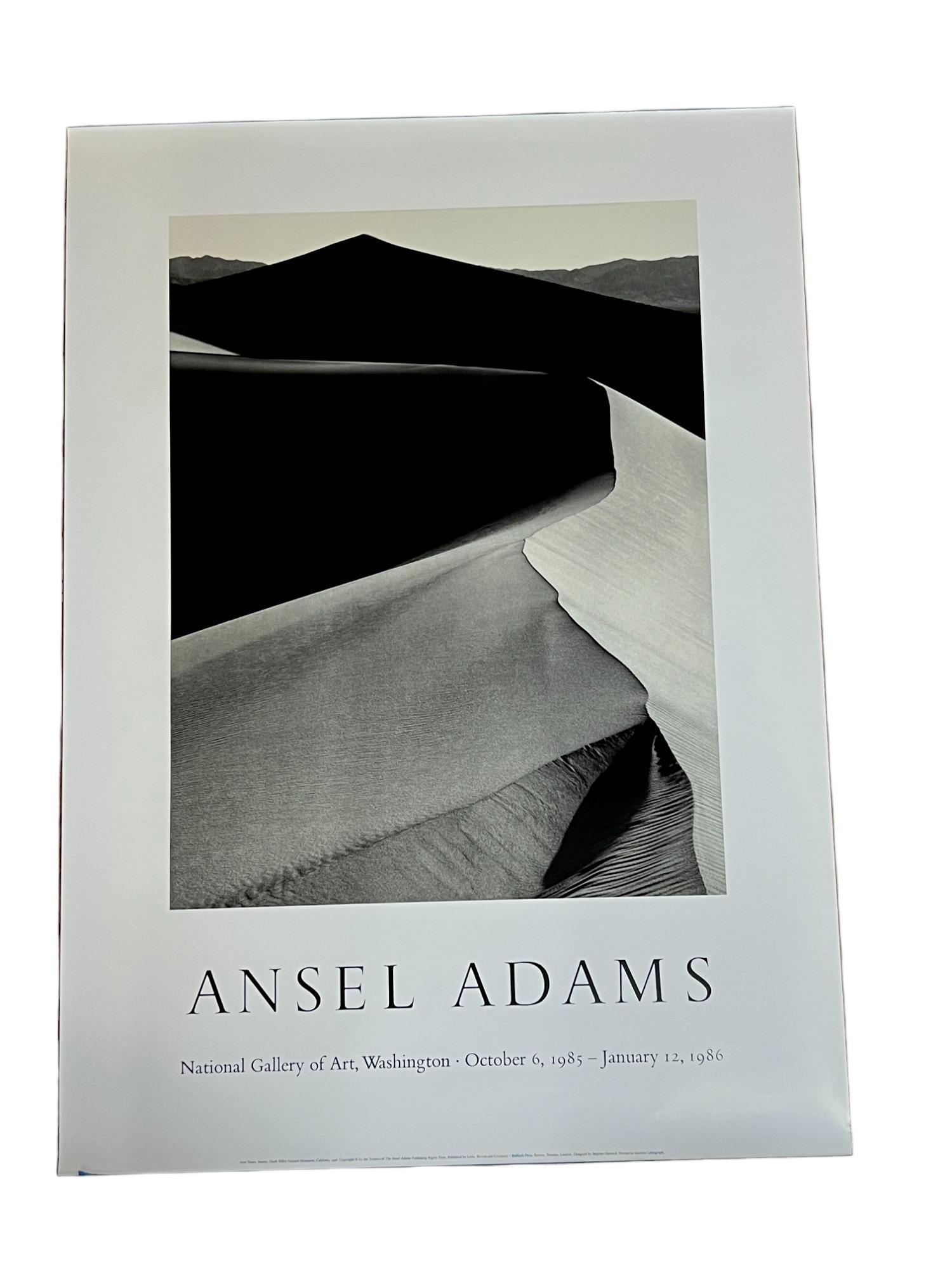 Ansel Adams Sand dunes death Valley vintage lithograph advertising poster on thick paper (1 of 8)