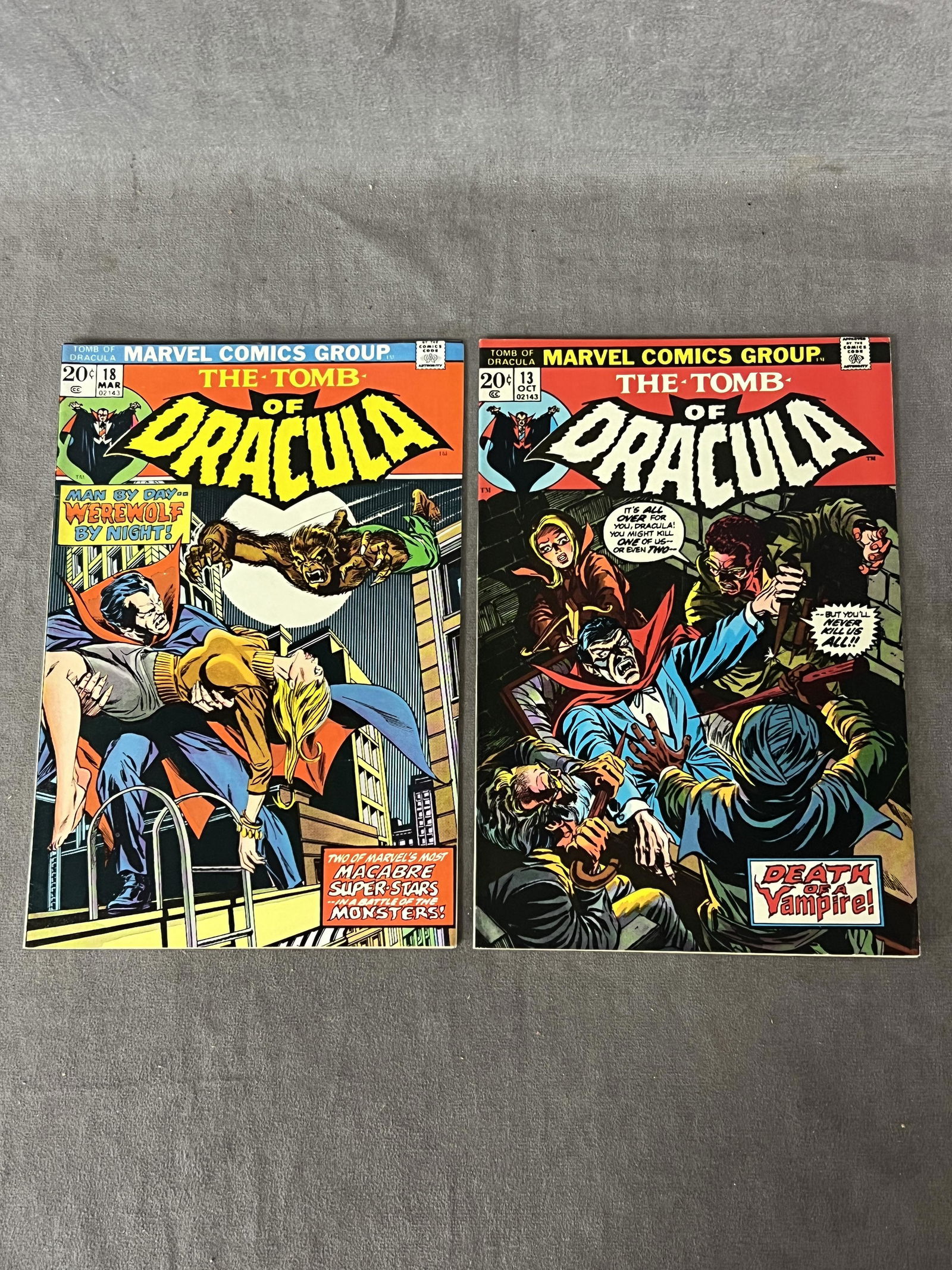 THE TOMB OF DRACULA # 13, 18, VINTAGE MARVEL COMIC BOOK (1 of 12)