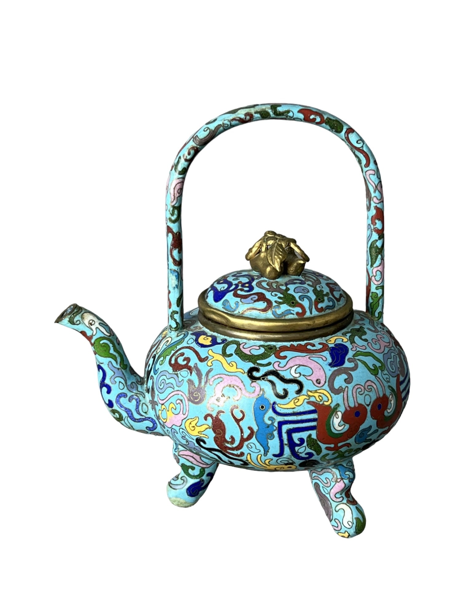 Chinese cloisonne tea pot (1 of 9)