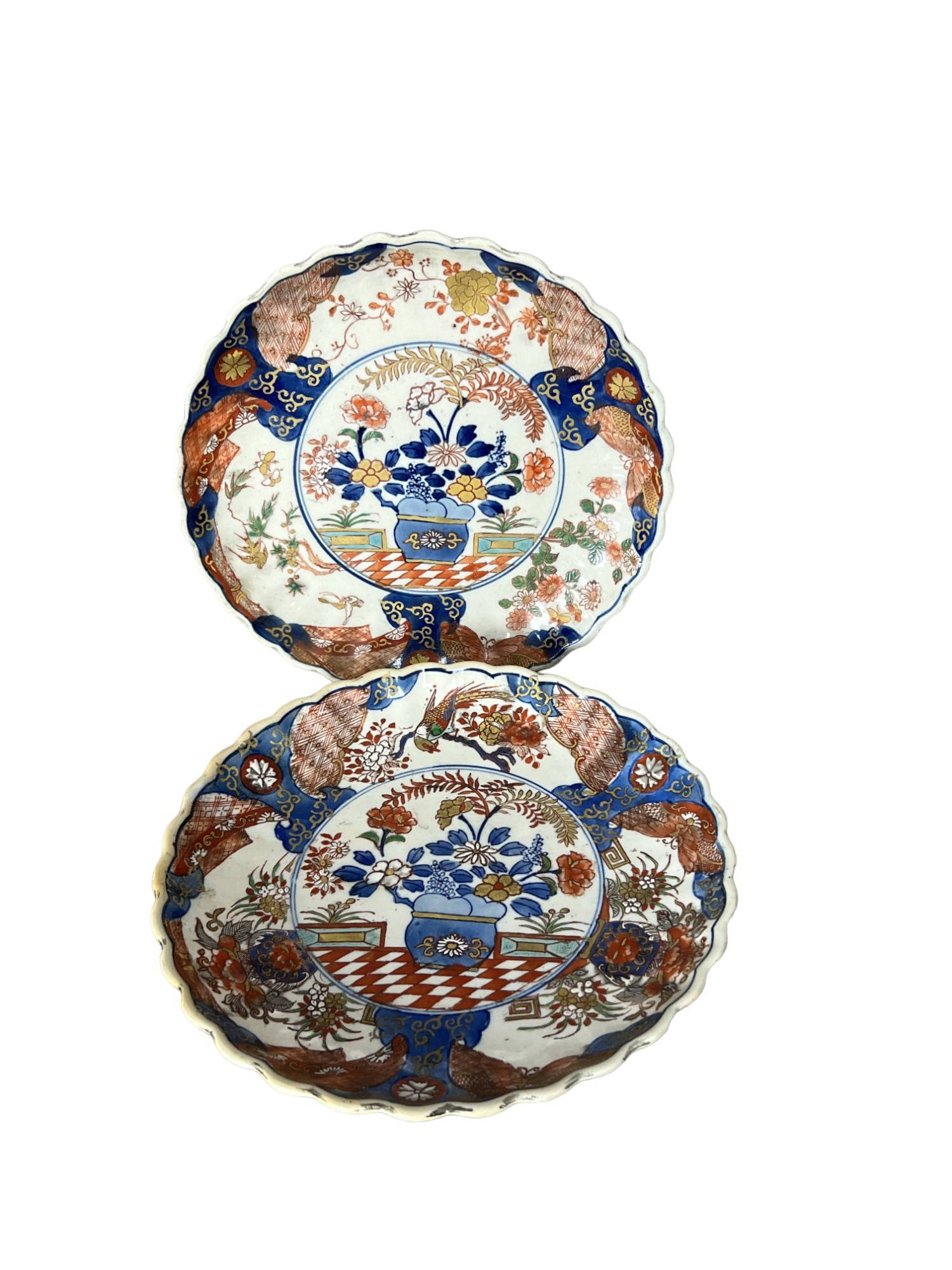 Japanese Imari Kutani Porcelain Plates Pair Of Two Auction
