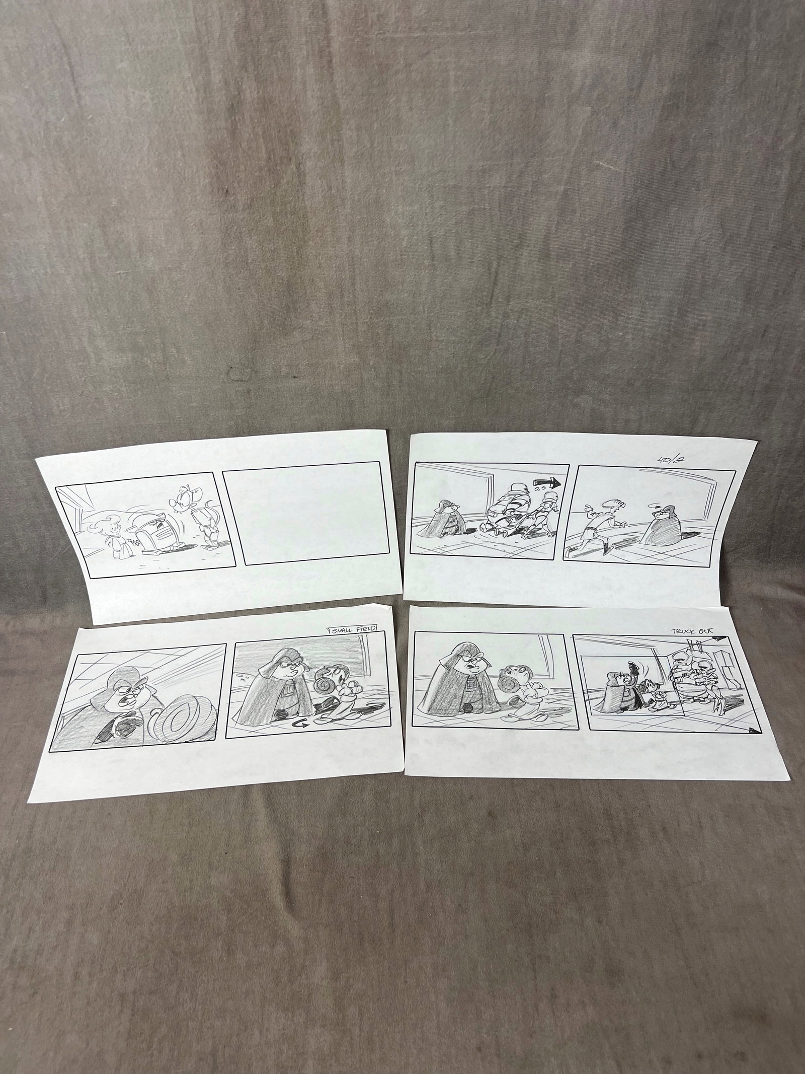 Original Warner Bros. STAR WARS WARNERS Animaniacs Drawing Production Animation Storyboard Lot (1 of 5)