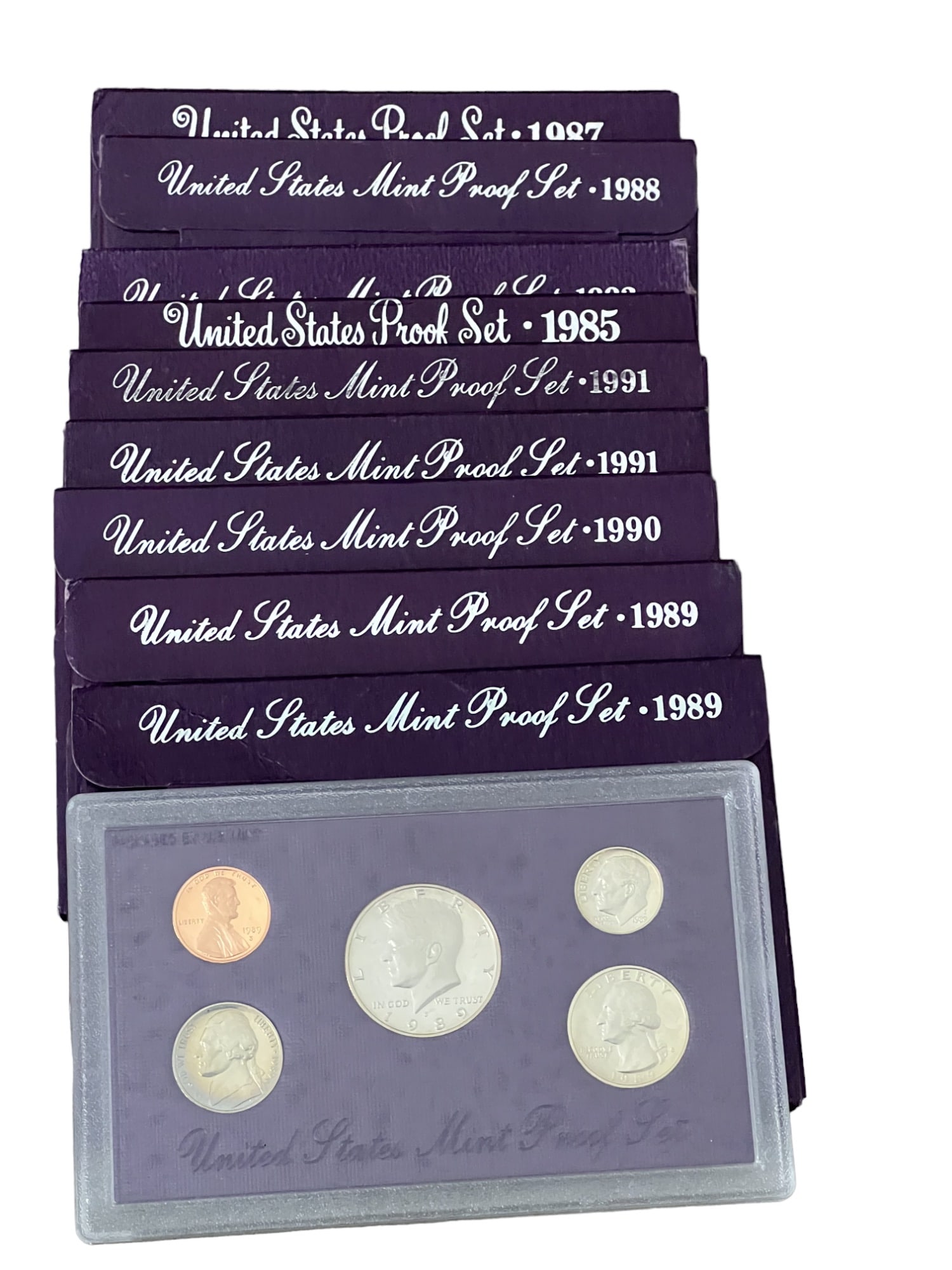 United States mint proof set coin collection lot 1987,88, 92,85, 91,91, 90 89,89 (1 of 4)