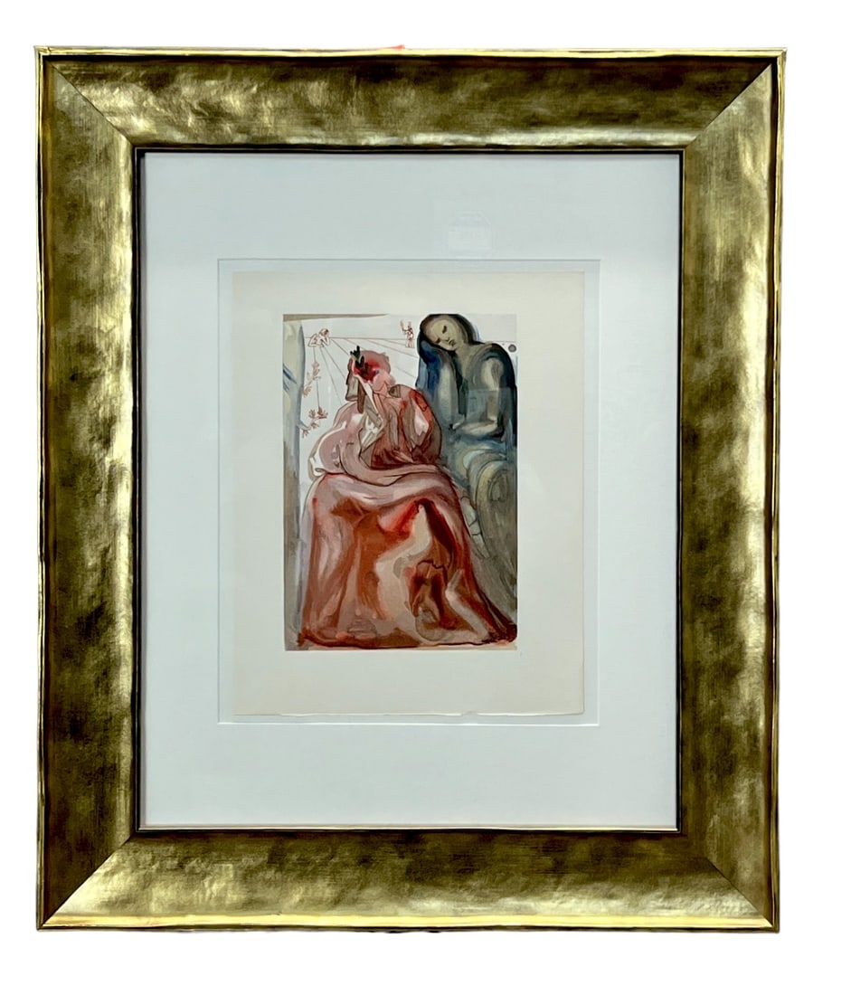 Salvador Dali purgatory divine comedy dantes confession woodblock print with COA (1 of 10)