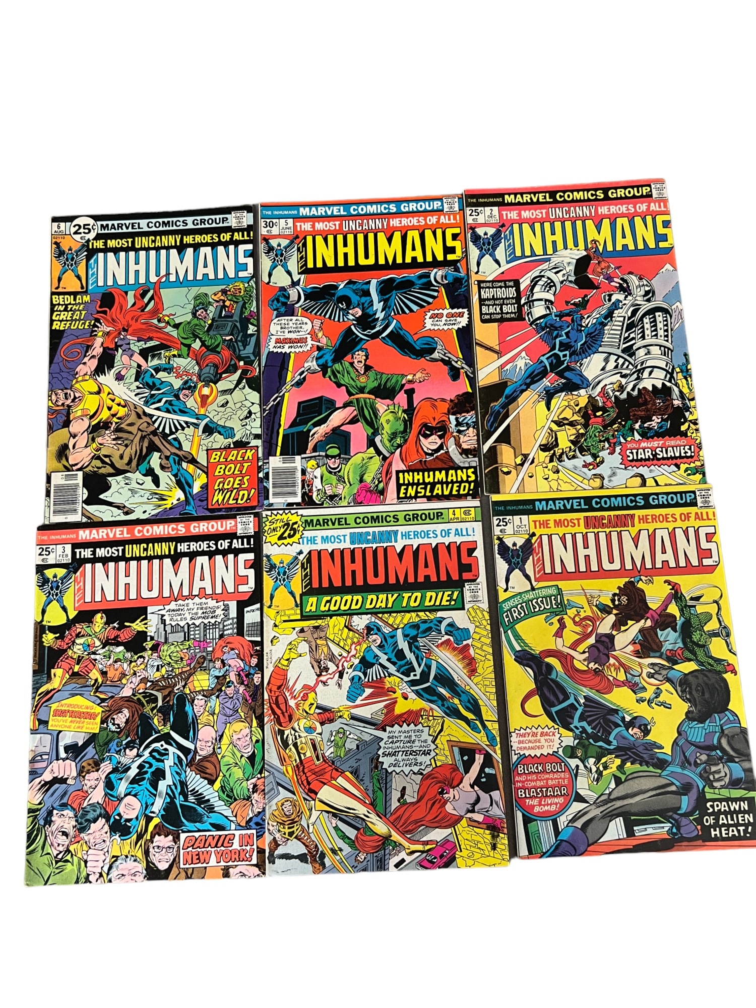 MARVEL INHUMANS # 1 , 2 , 3 , 4 , 5 , 6 ,  Vintage rare Comic Book Collection Lot (1 of 4)