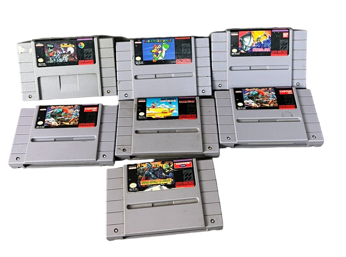 Super Nintendo vintage video game collection lot streetfighter super Mario Looney Tunes (1 of 8)