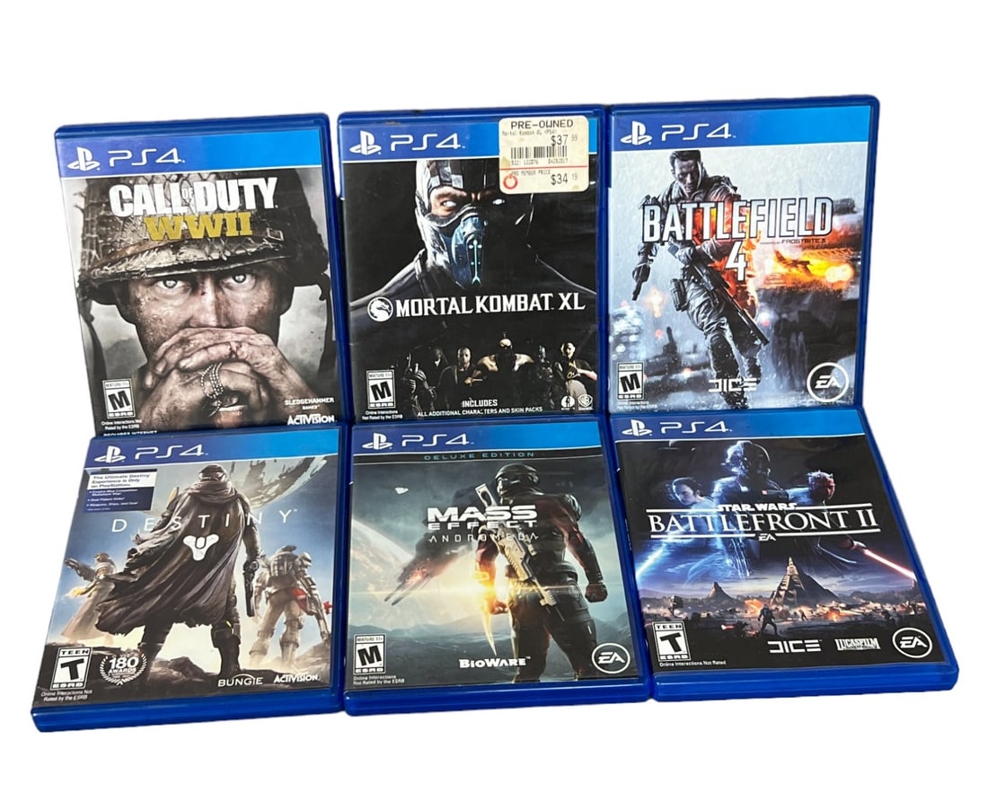 PlayStation 4 PS4 video game collection lot Star Wars Mortal Kombat call of duty (1 of 6)