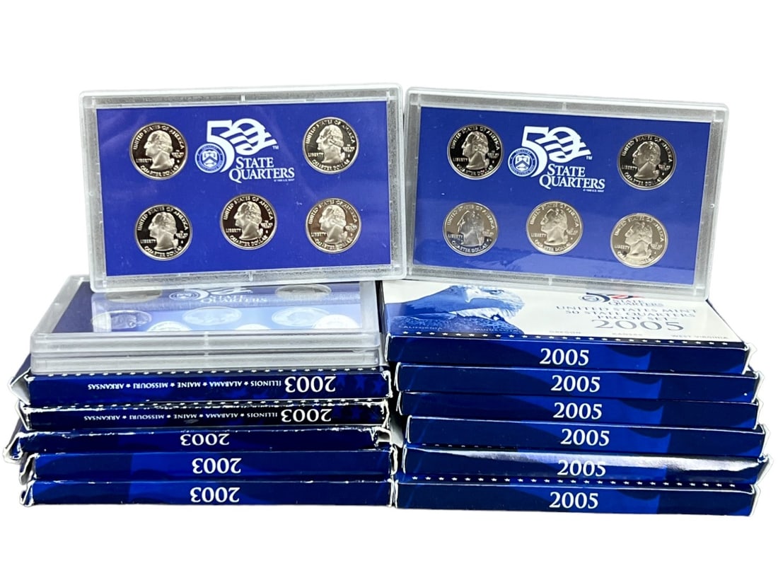 2005 United States mint quarter proof set collection lot 15 sets (1 of 4)