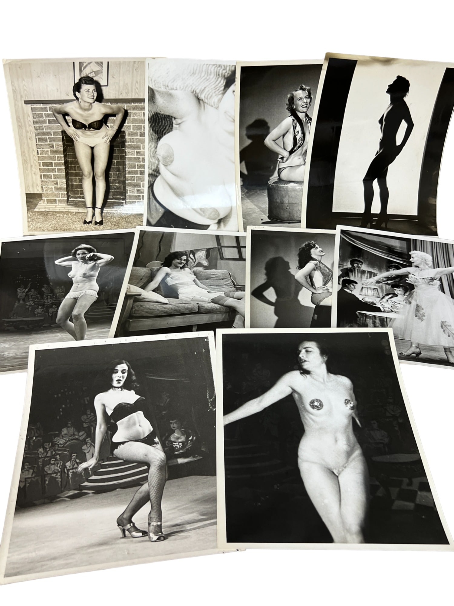 Vintage 1950's Original Burlesque Nude Pin up Model Risque Photo 8x10 Black & White Collection: Vintage 1950's Original Burlesque Nude Pin up Model Risque Photo 8x10 Black & White Collection