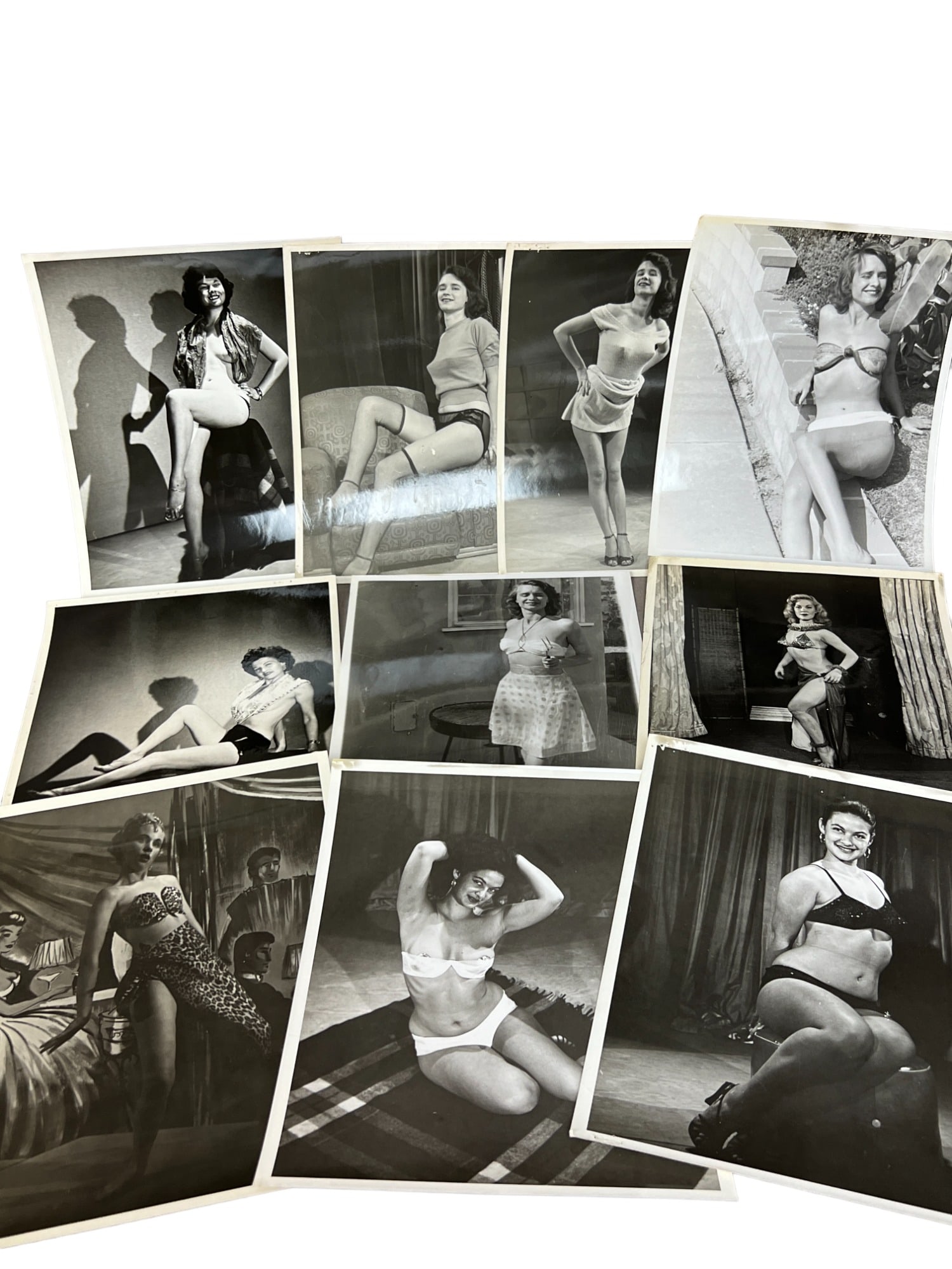 Vintage 1950's Original Burlesque Nude Pin up Model Risque Photo 8x10 Black & White Collection: Vintage 1950's Original Burlesque Nude Pin up Model Risque Photo 8x10 Black & White Collection