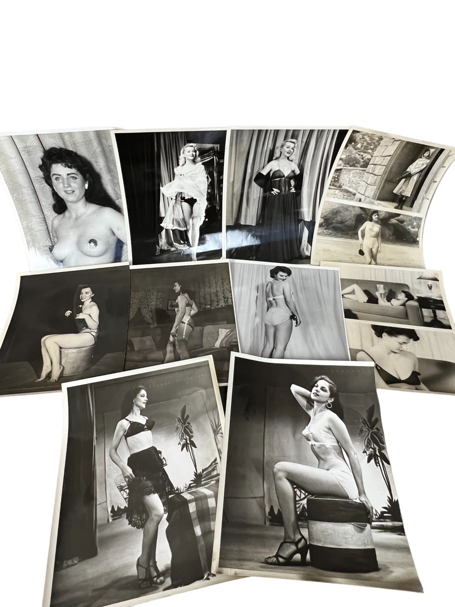 Vintage 1950's Original Burlesque Nude Pin up Model Risque Photo 8x10 Black & White Collection: Vintage 1950's Original Burlesque Nude Pin up Model Risque Photo 8x10 Black & White Collection