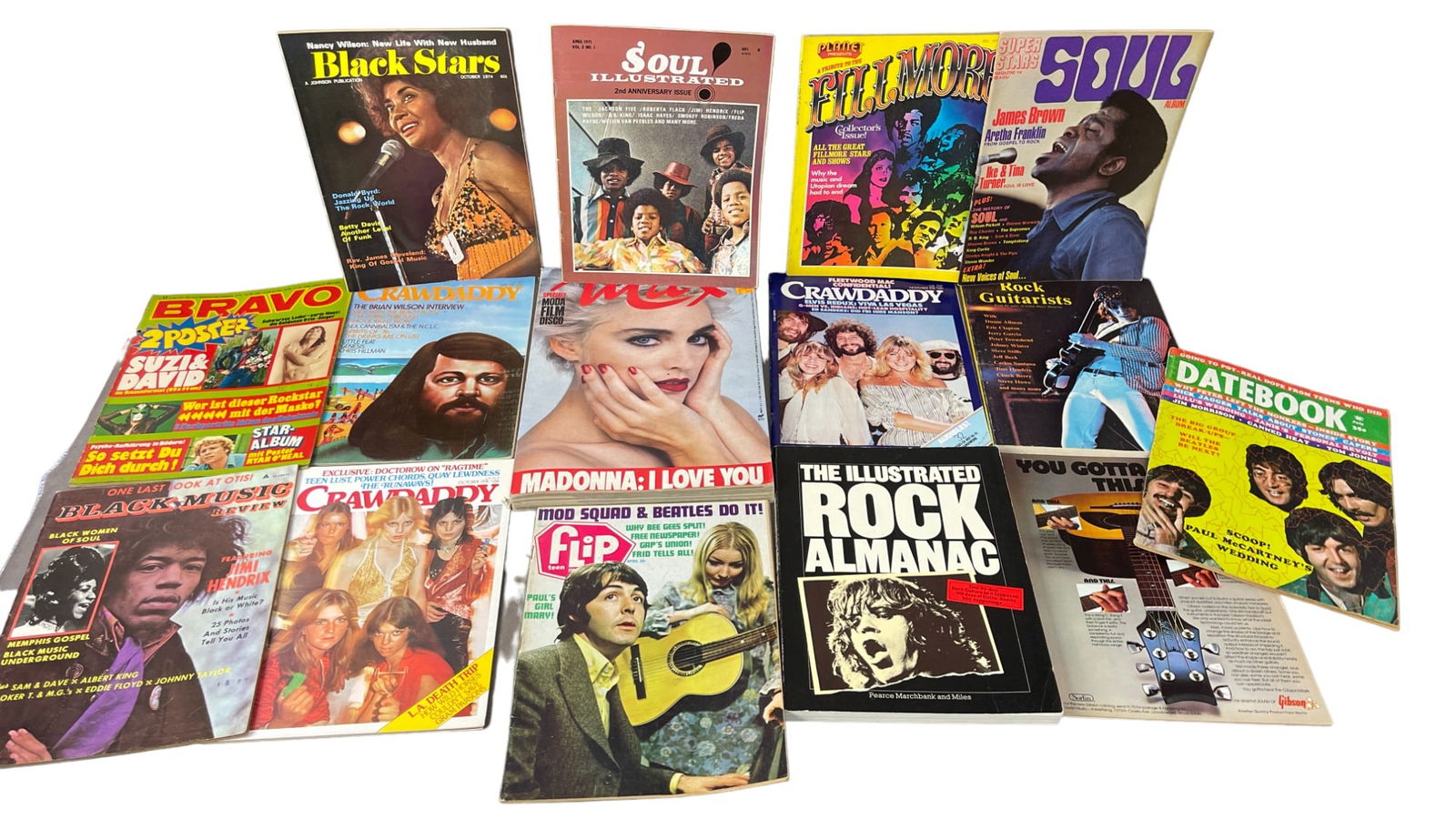 Vintage Magazine Collection Lot Madonna James Brown Jimi Hendrix Beatles (1 of 9)