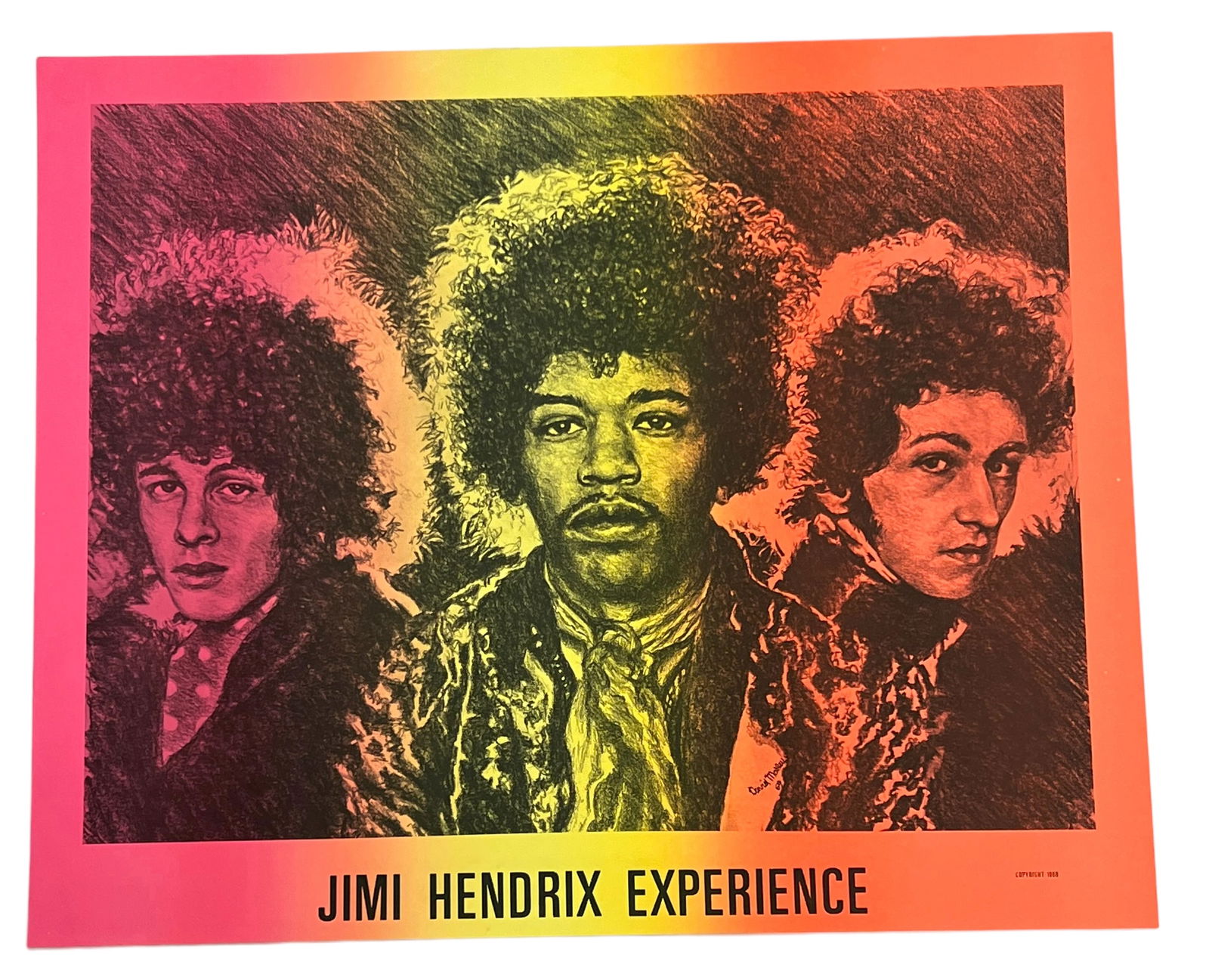 Vintage Original 1969 Jimi Hendrix "Experience" Poster by David Mosley (1 of 6)