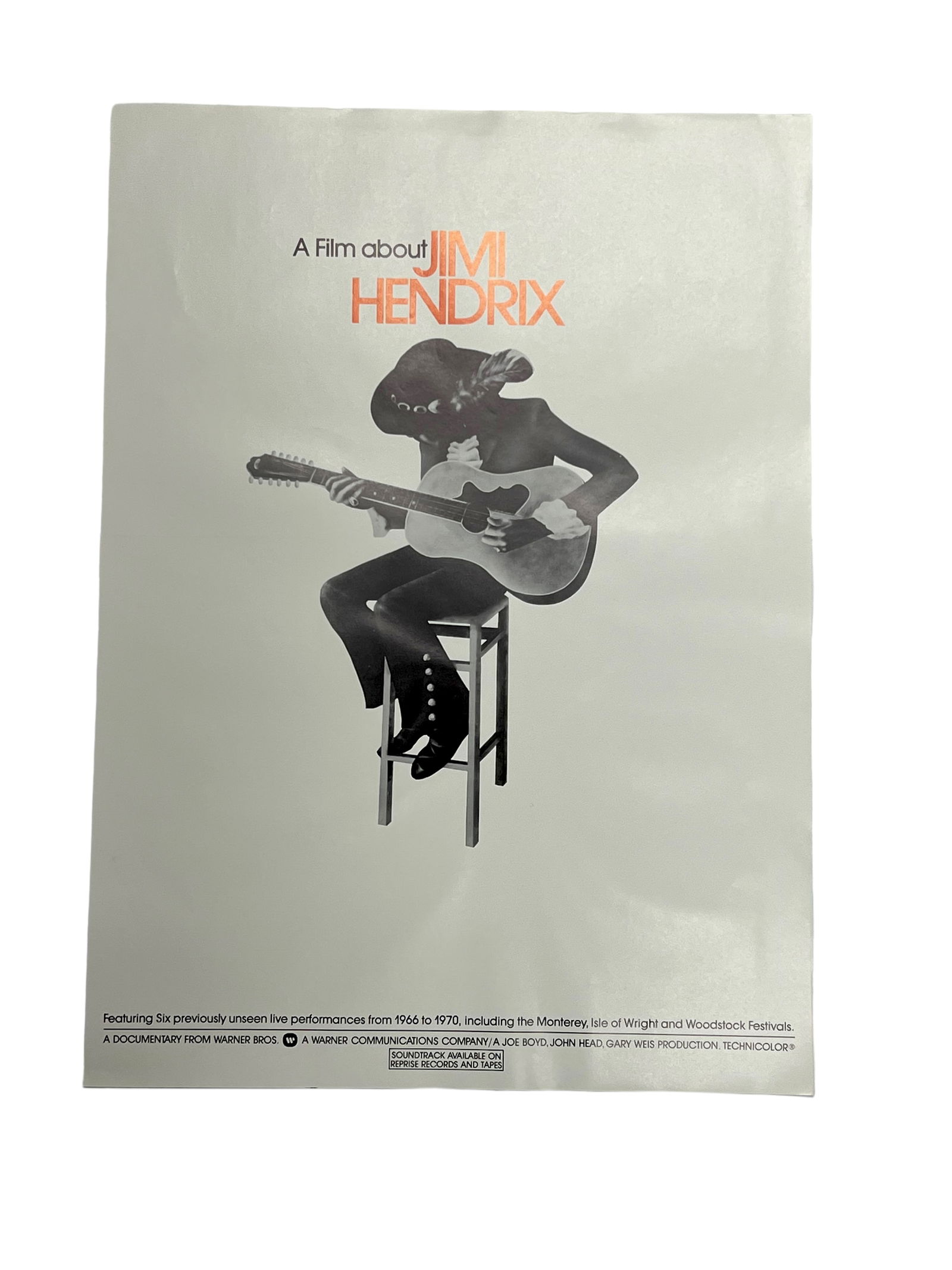 Vintage Original 1973 Jimi Hendrix Documentary Concert Poster (1 of 5)