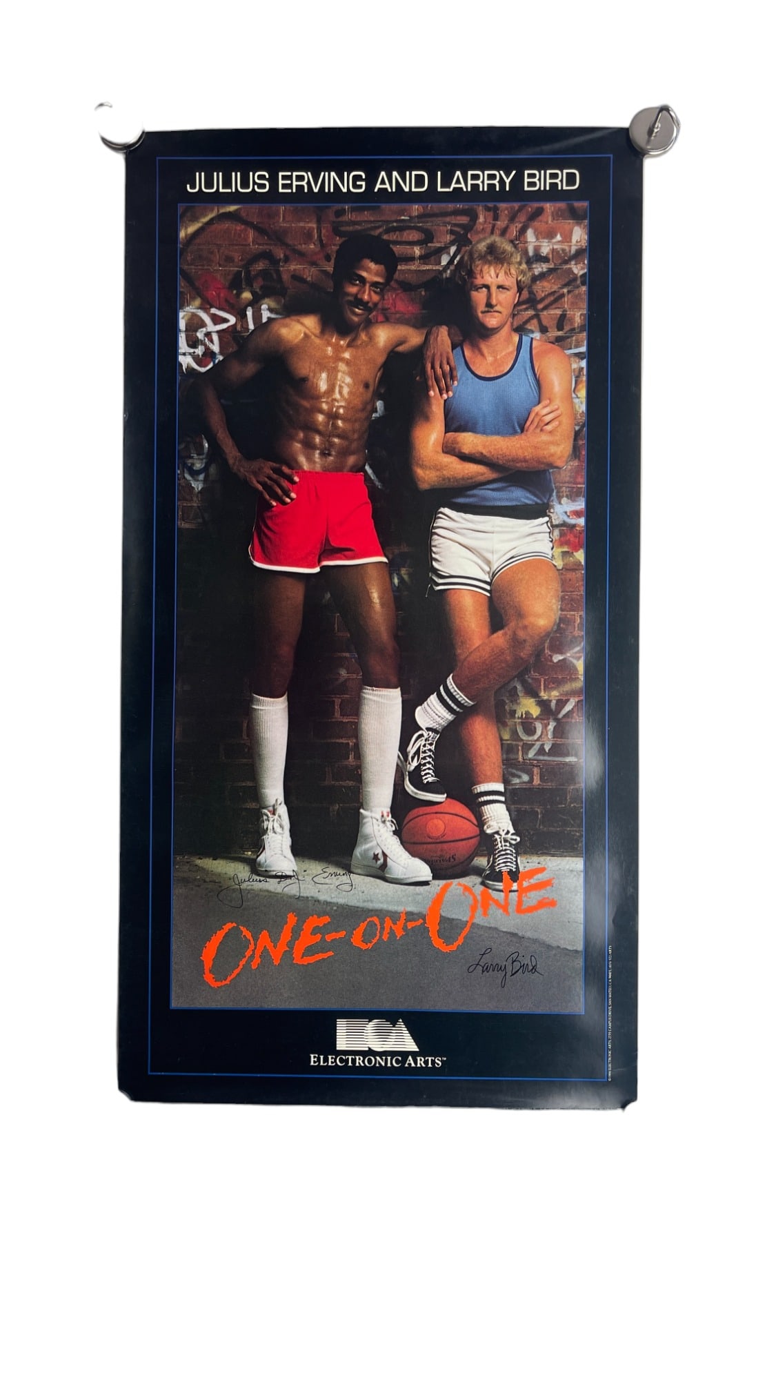 Vintage Original Julius Erving and Larry Bird One-On-One Poster (1 of 8)