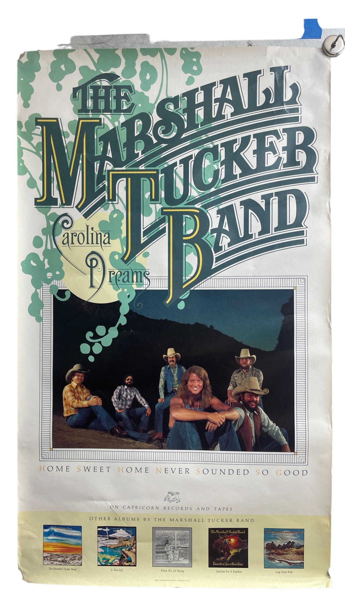 Vintage Original 1977 The Marshall Tucker Band - Carolina Dreams Promo Poster: Vintage Original 1977 The Marshall Tucker Band - Carolina Dreams Promo Poster 21" x 36"