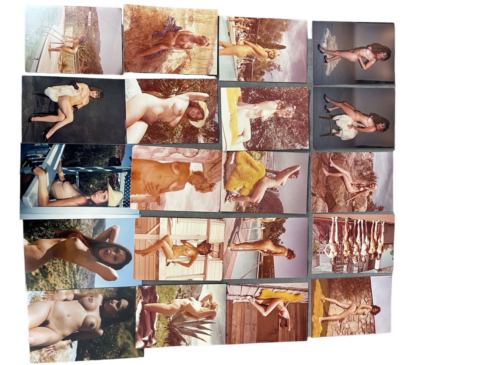 Vintage Pin Up Nude Female Model Photograph Collection Lot: Vintage Pin Up Nude Female Model Photograph Collection Lot of 20. Approximate size of each photo is 5" x 3.5", we believe these photos are from a nudist colony. Some of the images might have been publ