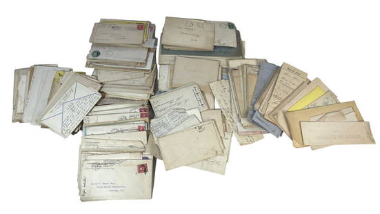 Vintage Collection of Letters/Mail with Stamps: Vintage Collection of Letters/Mail with Stamps