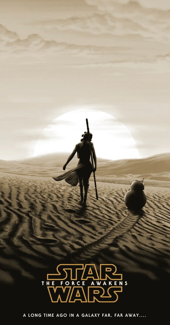 Star Wars the force awakens lithograph poster numbered 49/100 (1 of 5)