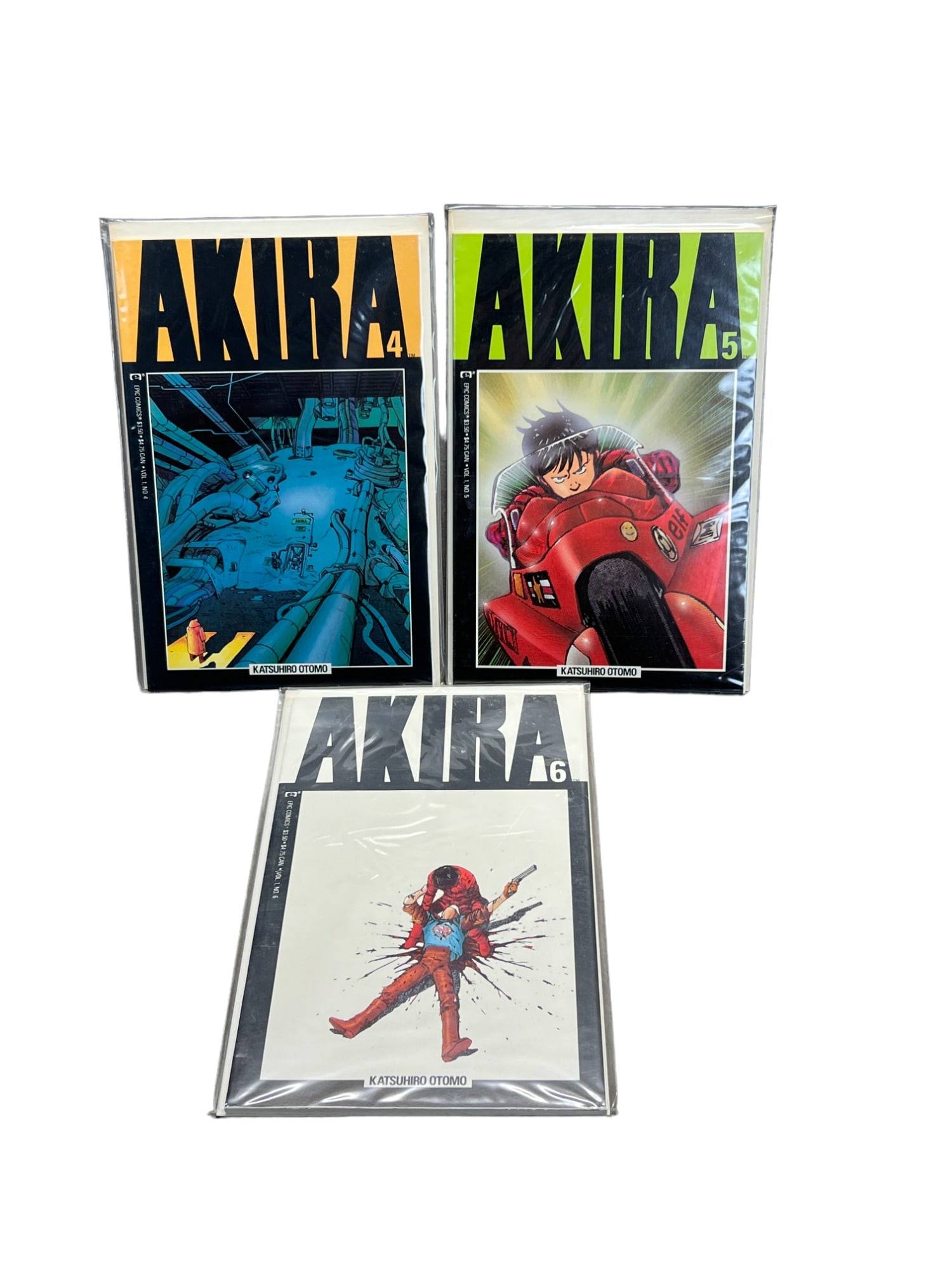 AKIRA # 4 , 5 , 6  Epic Comics Vintage Comic Book Collection Lot (1 of 4)
