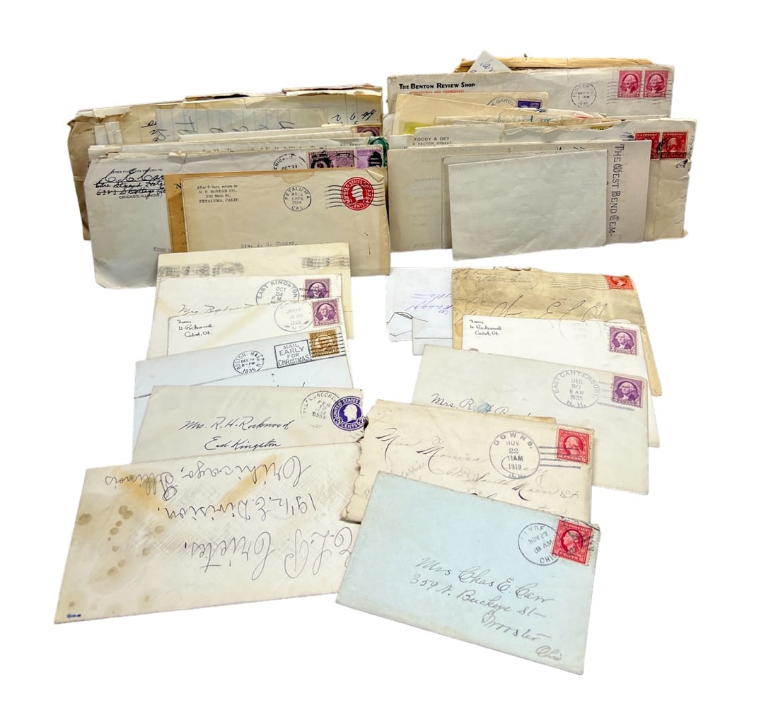 Vintage antique US stamp envelope cover letter paper collection lot (1 of 13)