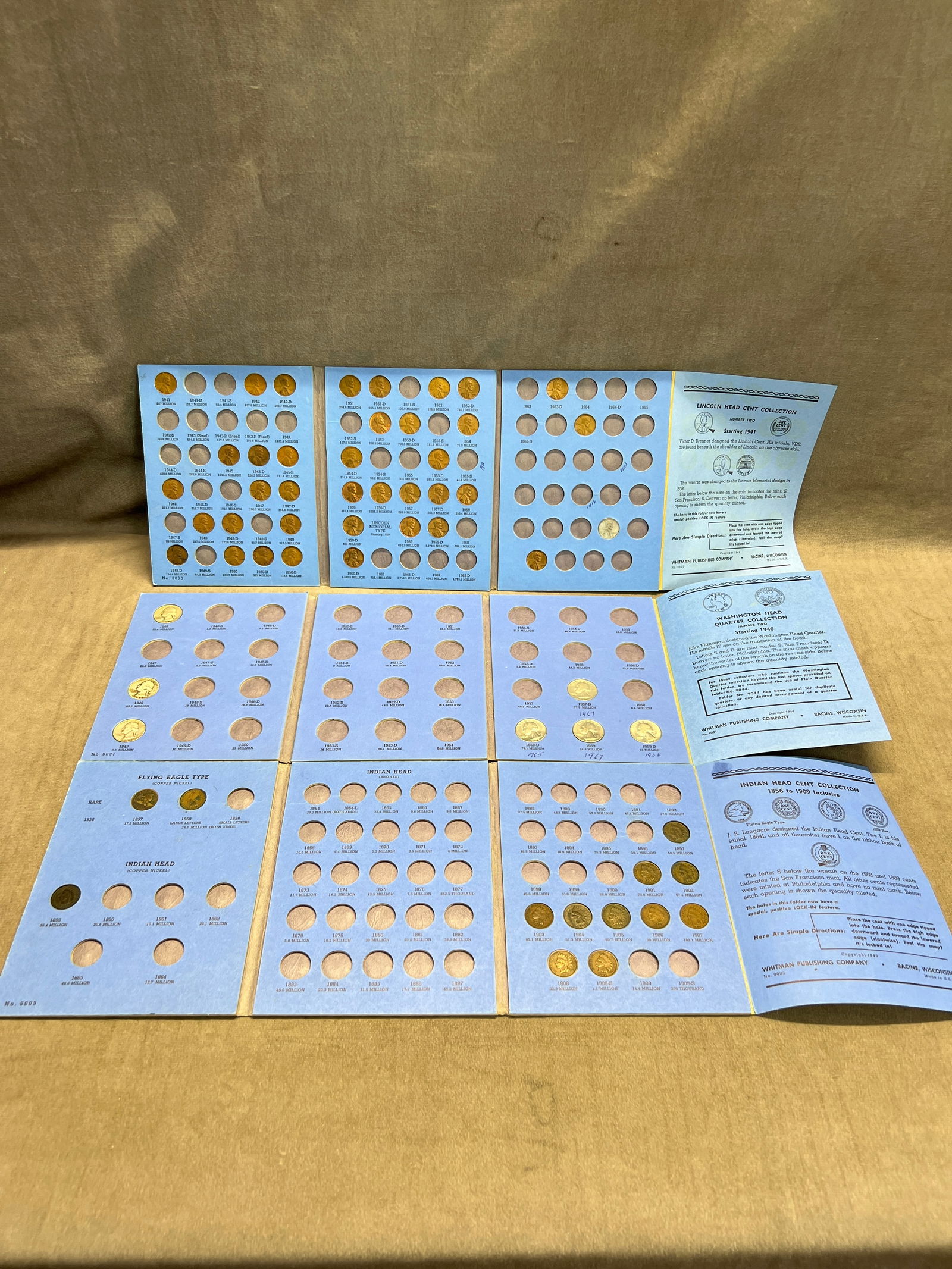 Washington head silver quarter Indian head Lincoln penny coin Collection lot (1 of 10)