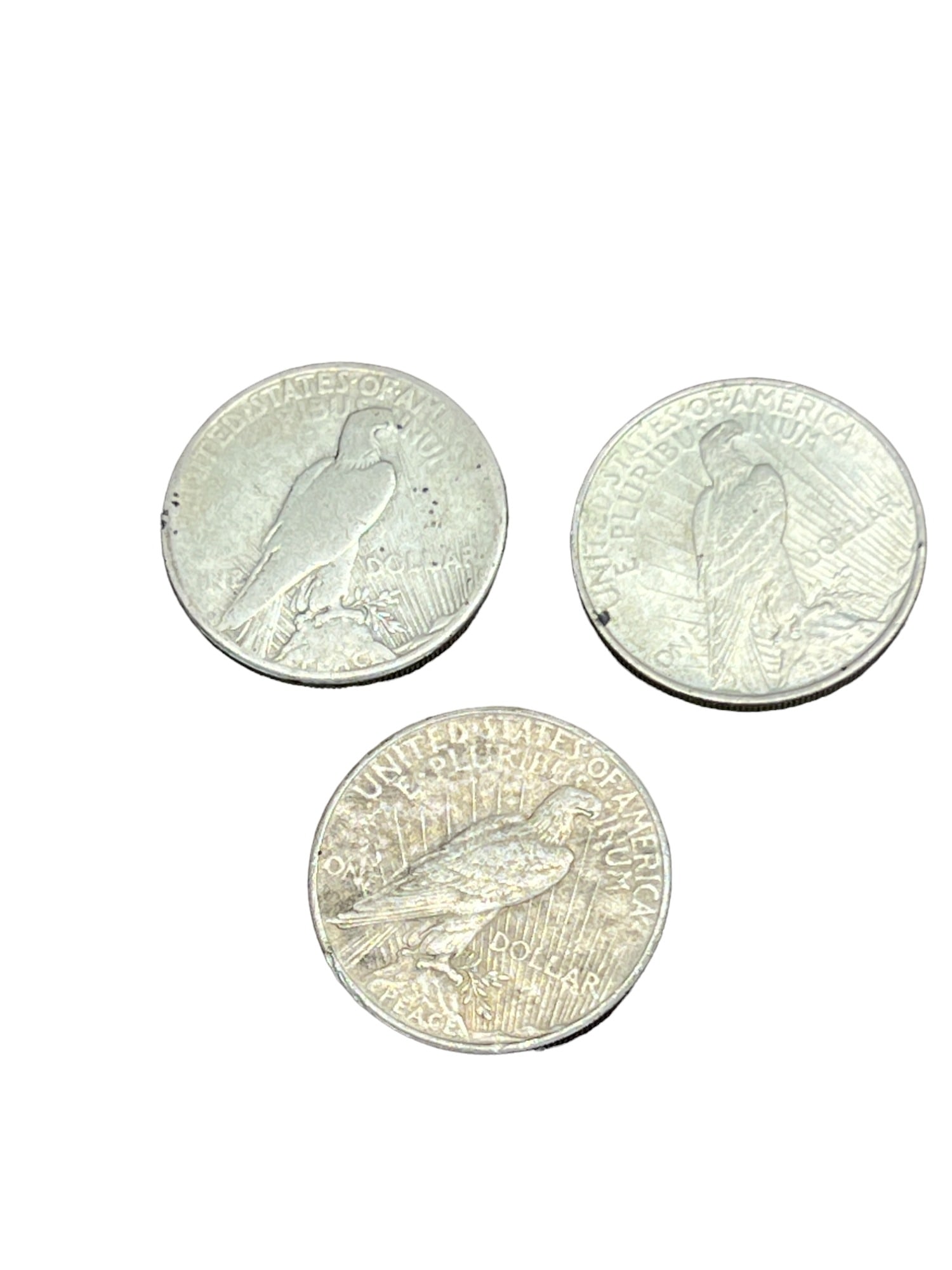 US peace silver dollar coin collection lot 1922, 1922, 1925 (1 of 5)