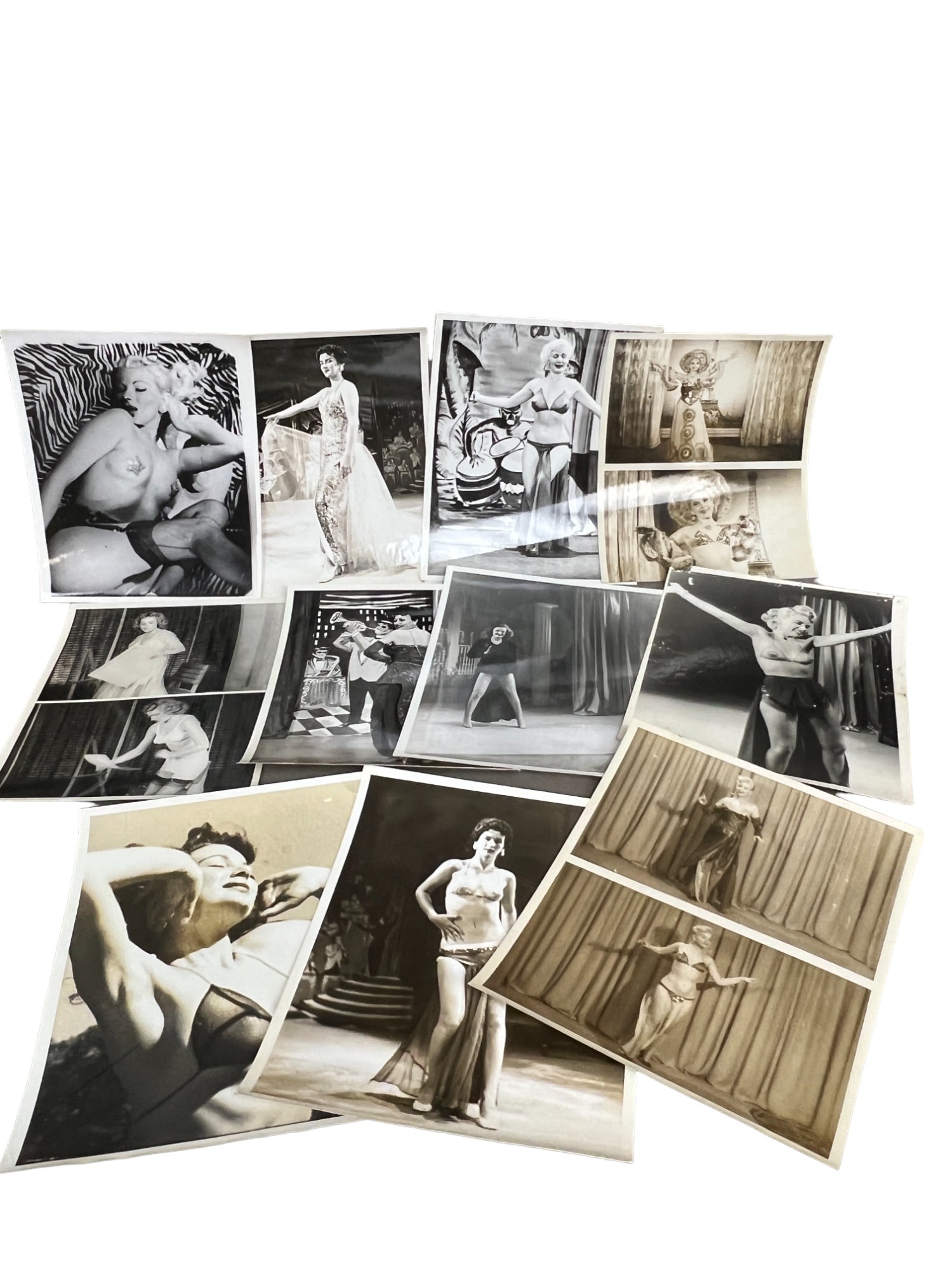 Vintage 1950's Original Burlesque Nude Pin Up Model Risque 8x10 Black and White Photographs: Vintage 1950's Original Burlesque Nude Pin Up Model Risque 8x10 Black and White Photographs. 10 Photos.