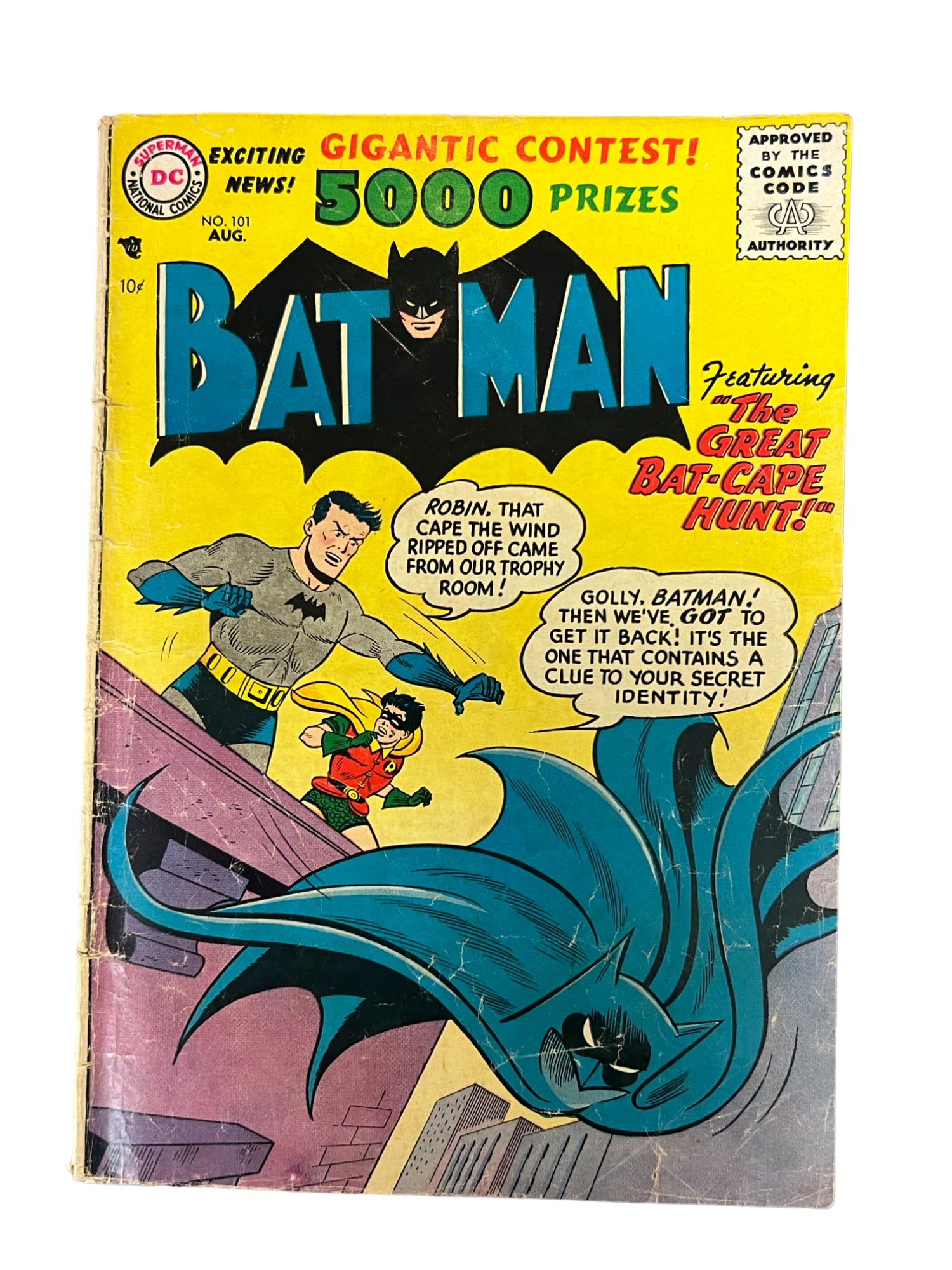 Batman #101 1956 DC The Great Bat Cape Hunt Early Silver Age Comic Book (1 of 6)