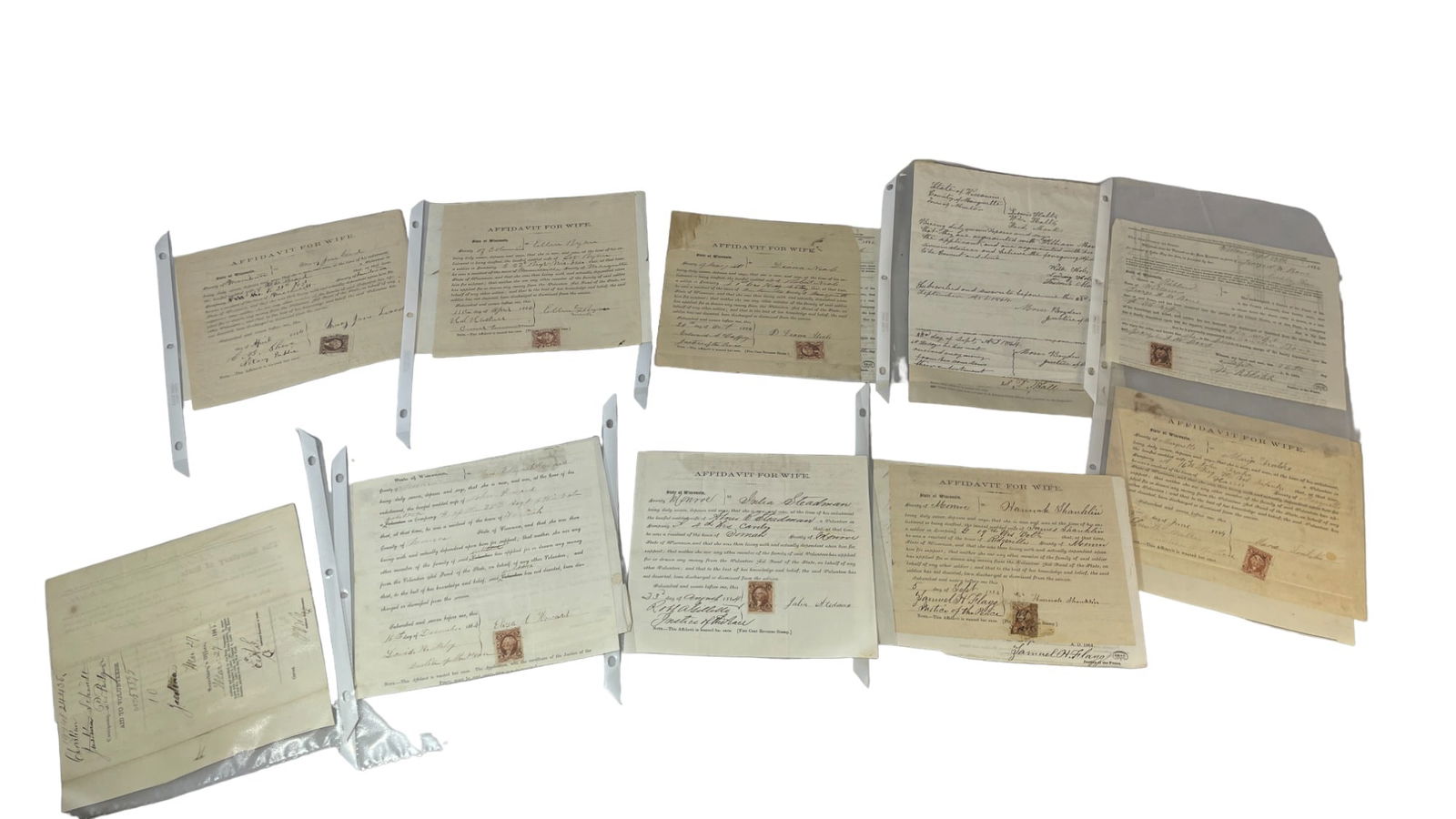 Vintage Affidavits from the 1800s with Stamps Collection Lot (1 of 9)