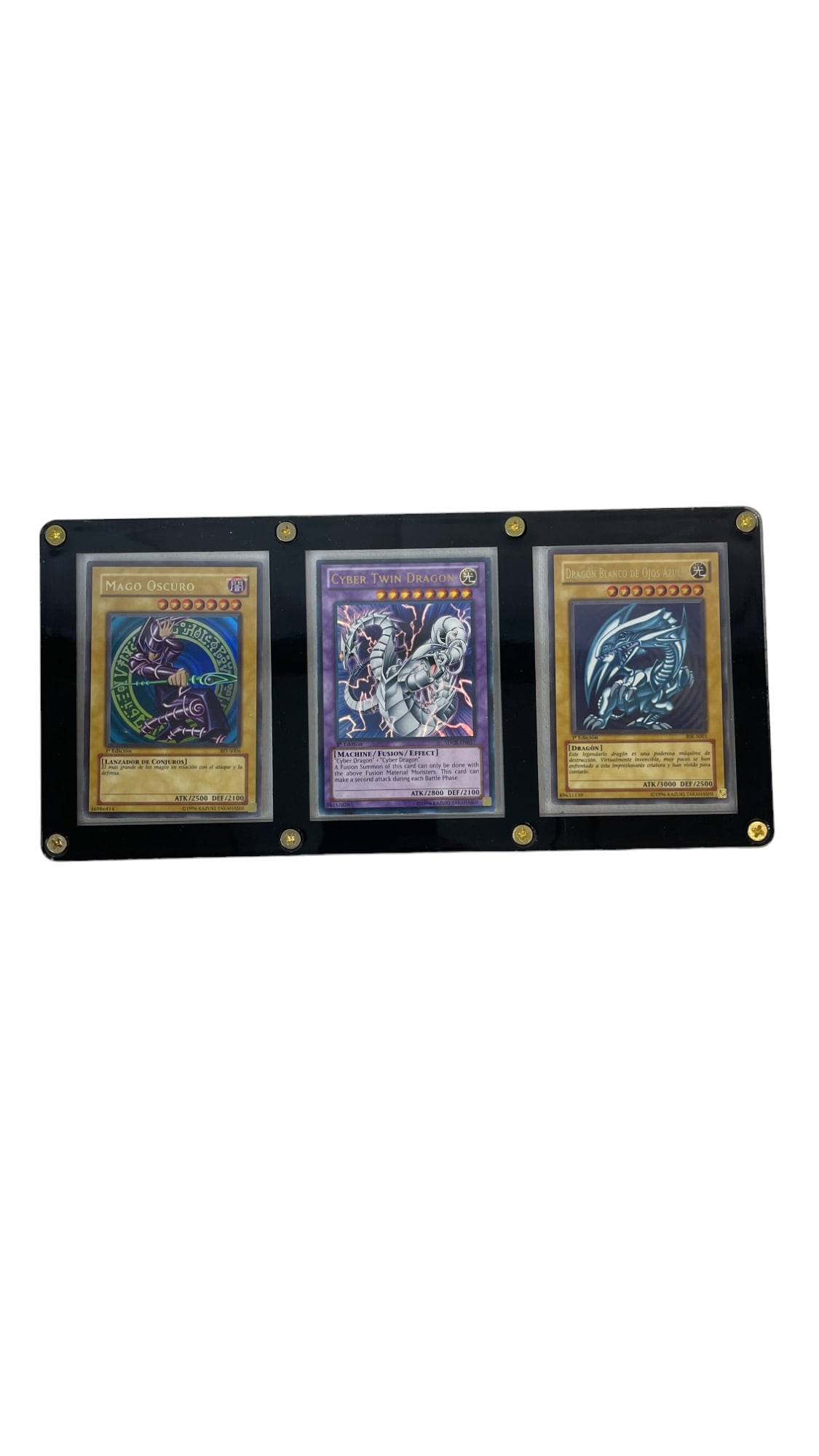 Yu-Gi-Oh 1ST edition hollow blue eyed dragon cyber twin Mago Oscuro trading card collection lot (1 of 9)
