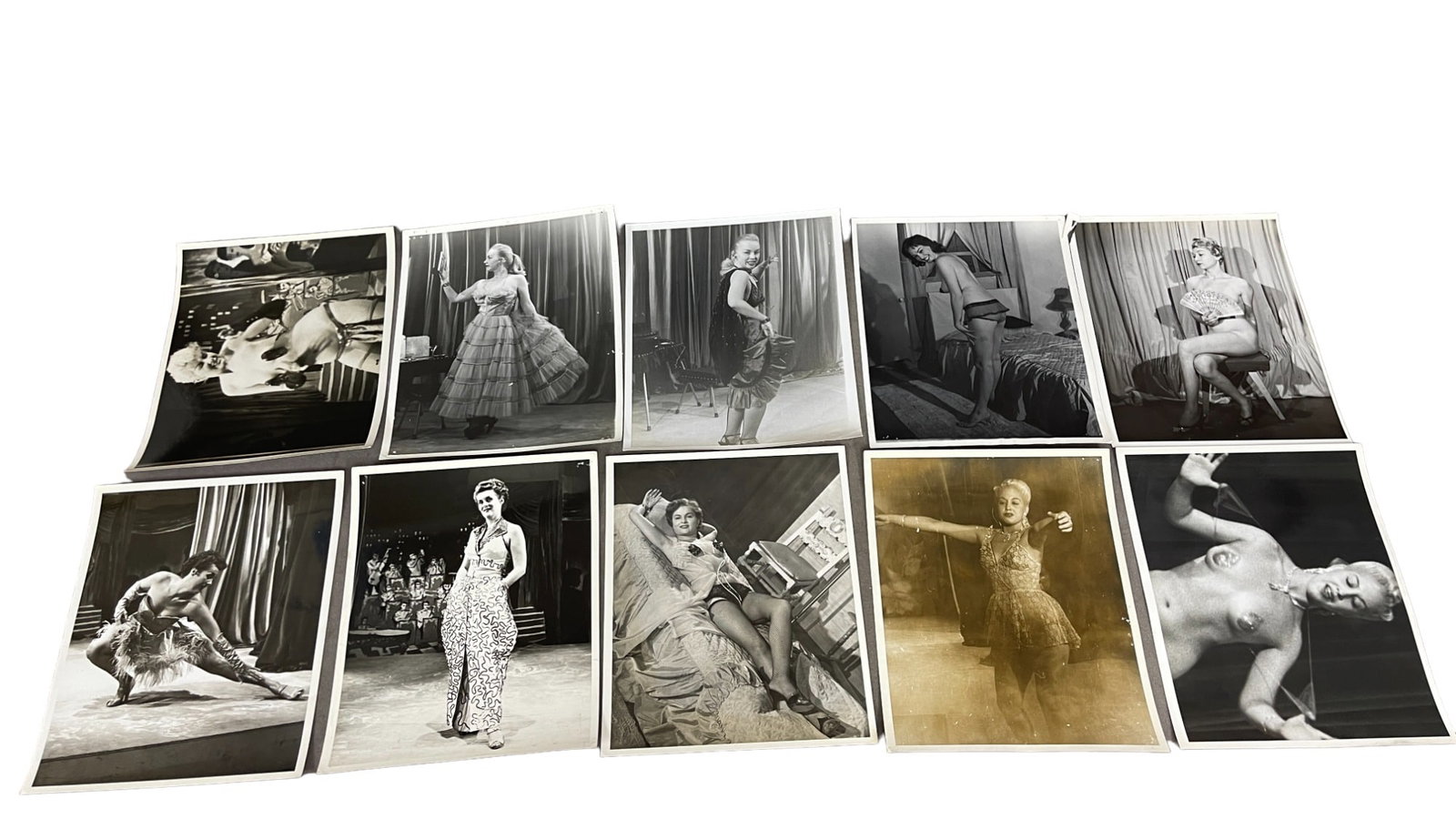 Vintage 1950's Original Burlesque Nude Pin Up Model Risque 8x10 Black and White Photographs: Vintage 1950's Original Burlesque Nude Pin Up Model Risque 8x10 Black and White Photographs