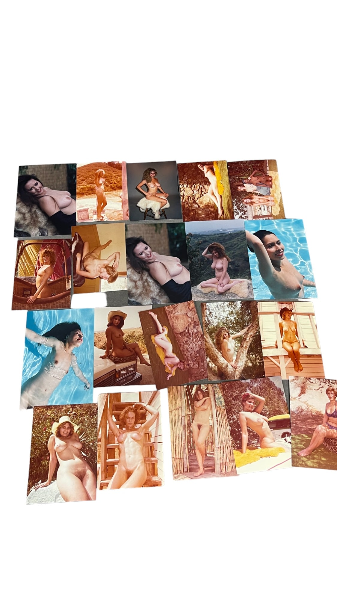 Vintage Pin-Up Nude Female Model Photograph Collection Lot: Vintage Pin-Up Nude Female Model Photograph Collection Lot of 20.Approximate size of each photo is 5" x 3.5", we believe these photos are from a nudist colony. Some of the images might have been publi
