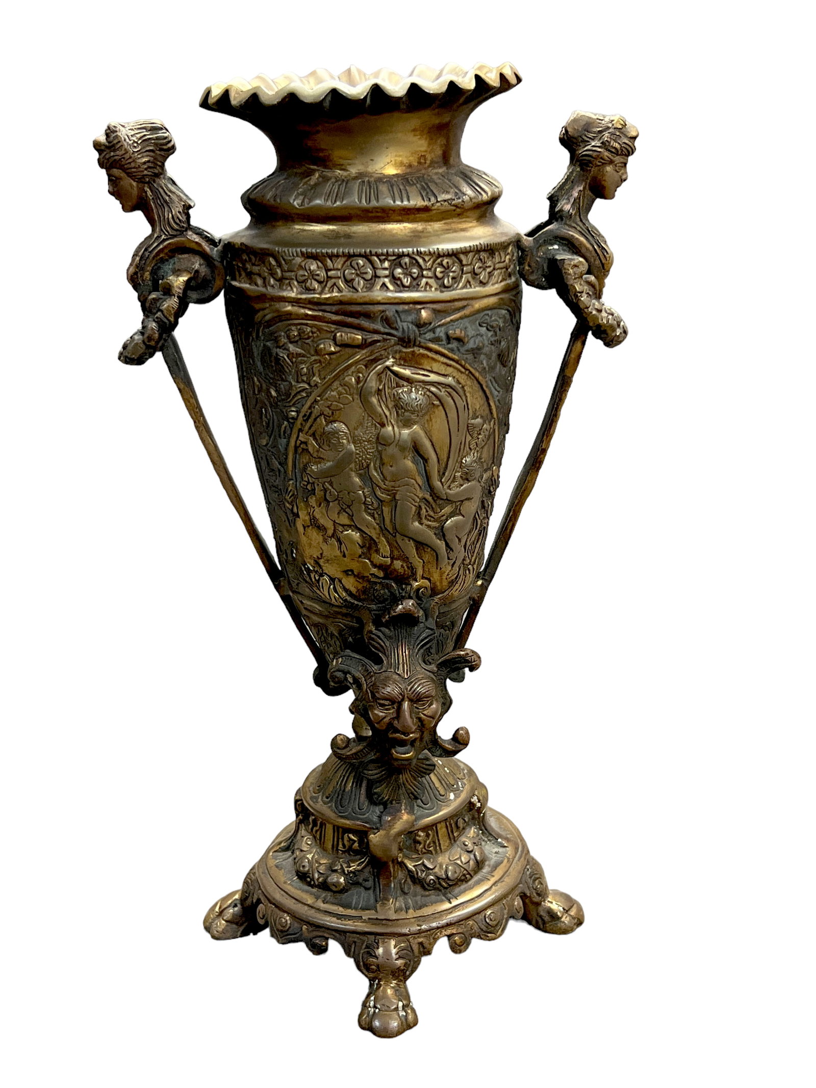 Bronze Art Deco Vase Casting with Detailed Figures (1 of 7)