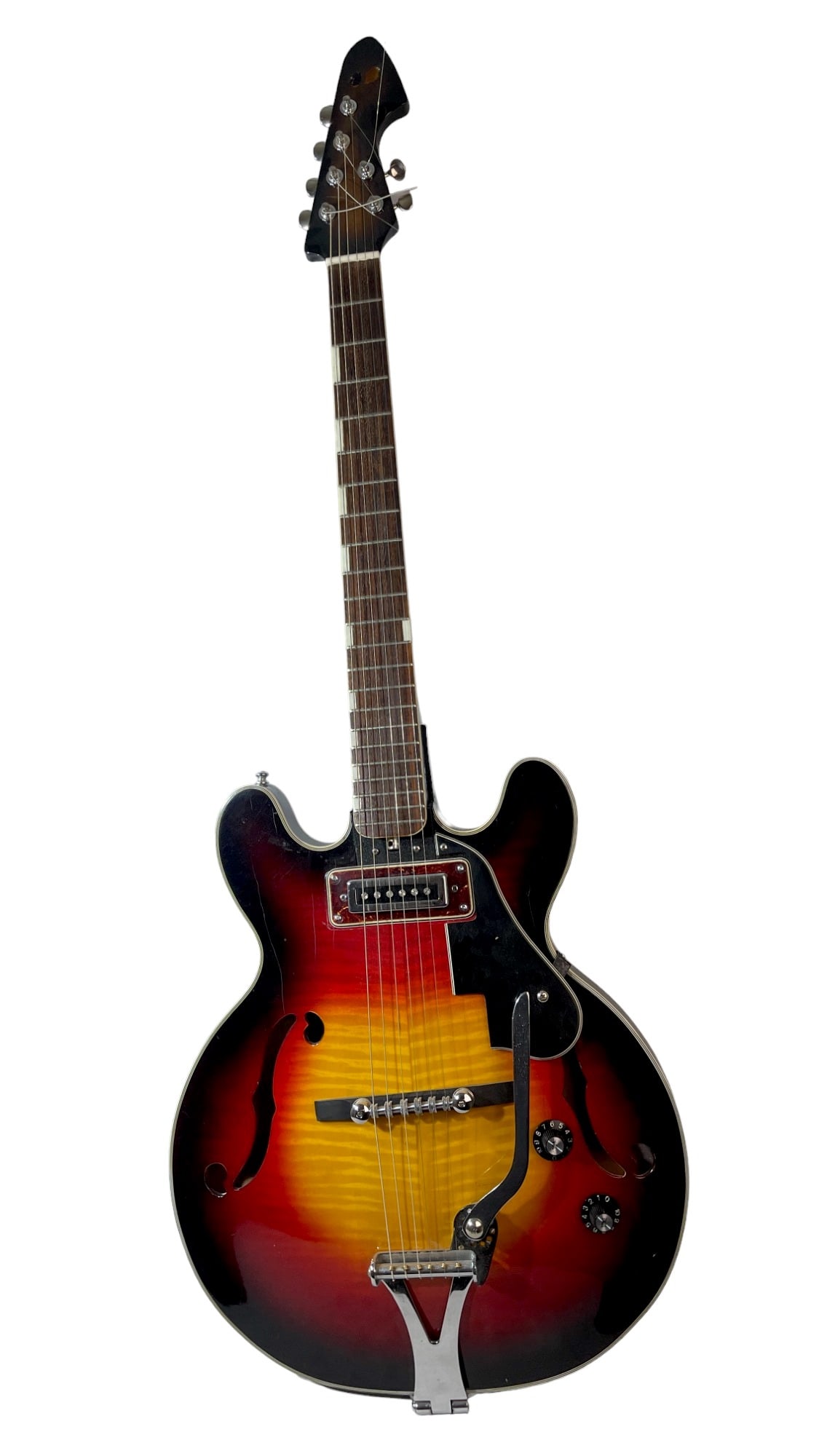 Aria 1960s 1202 Sunburst Semi Hollow Electric Guitar (1 of 13)